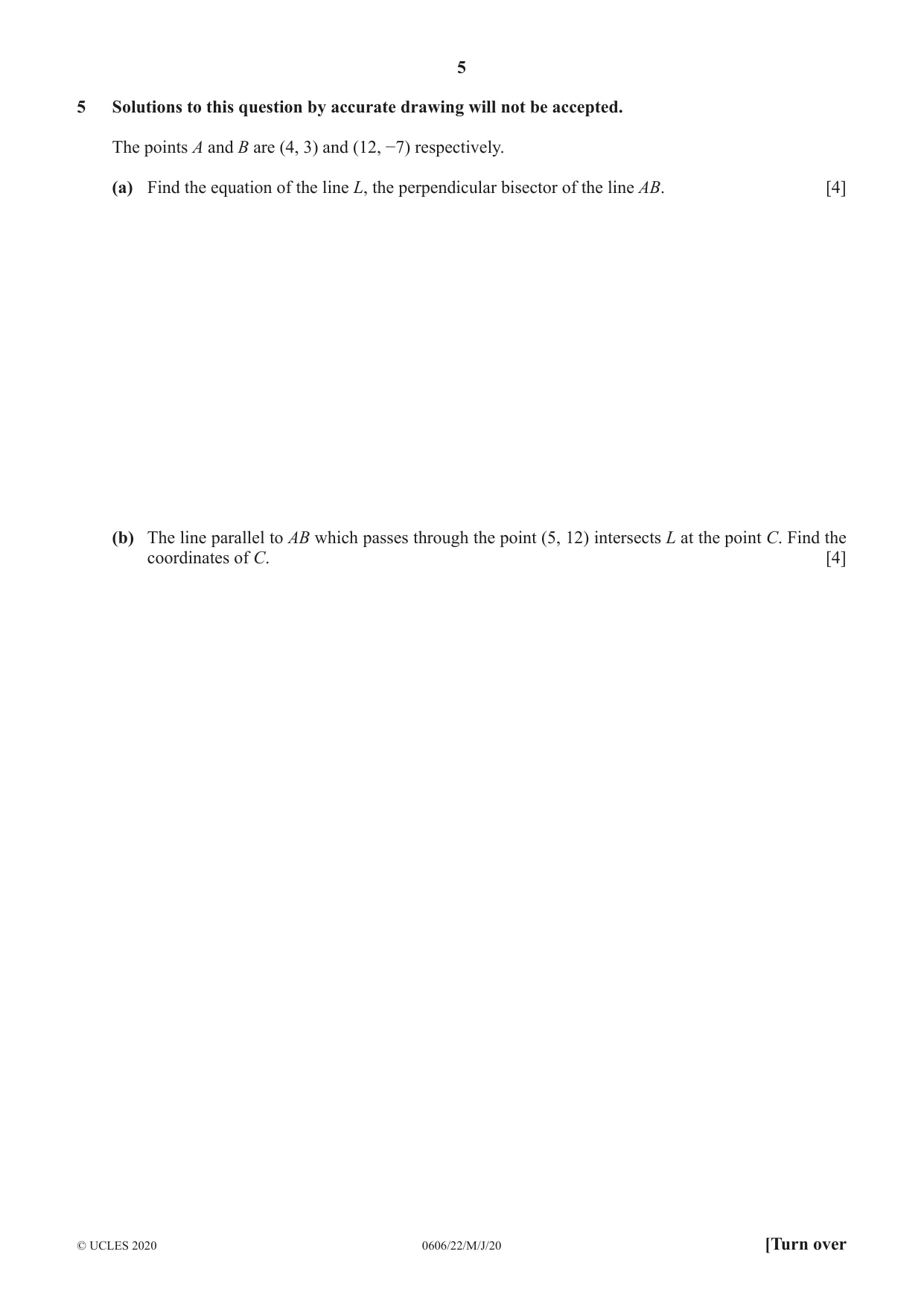 Cambridge IGCSE Mathematics - Additional 0606 2020 May/June Paper 2 · Variant 2 question paper, page 5 of 12
