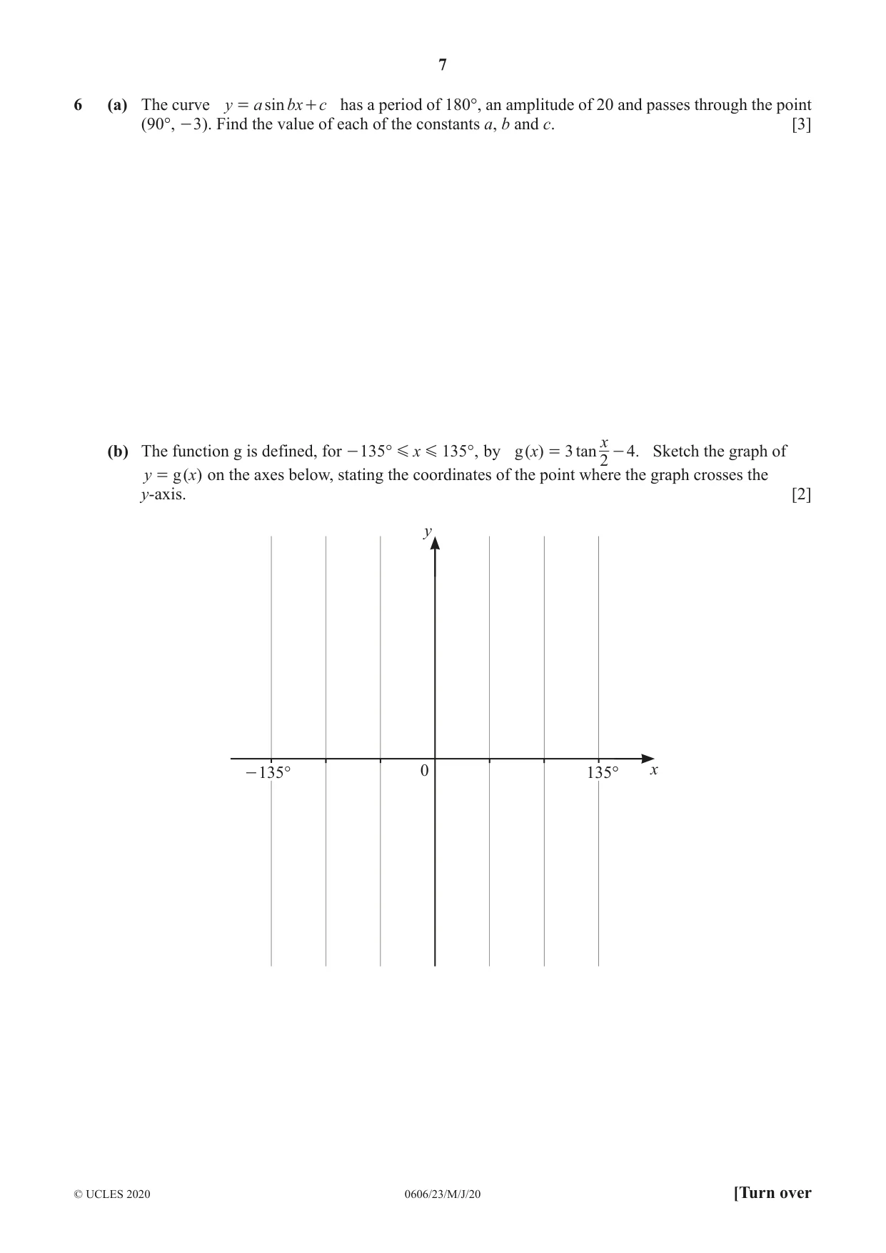 Cambridge IGCSE Mathematics - Additional 0606 2020 May/June Paper 2 · Variant 3 question paper, page 7 of 16