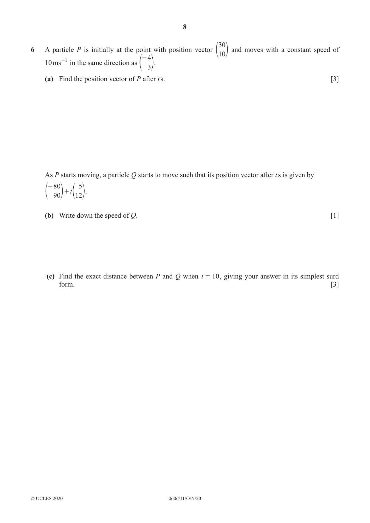 Cambridge IGCSE Mathematics - Additional 0606 2020 Oct/Nov Paper 1 · Variant 1 question paper, page 8 of 16