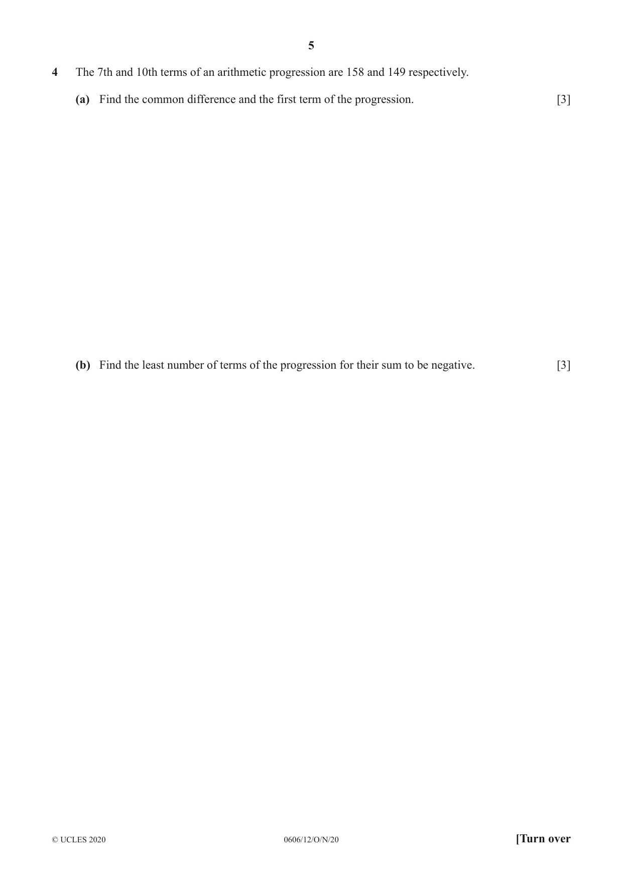 Cambridge IGCSE Mathematics - Additional 0606 2020 Oct/Nov Paper 1 · Variant 2 question paper, page 5 of 16
