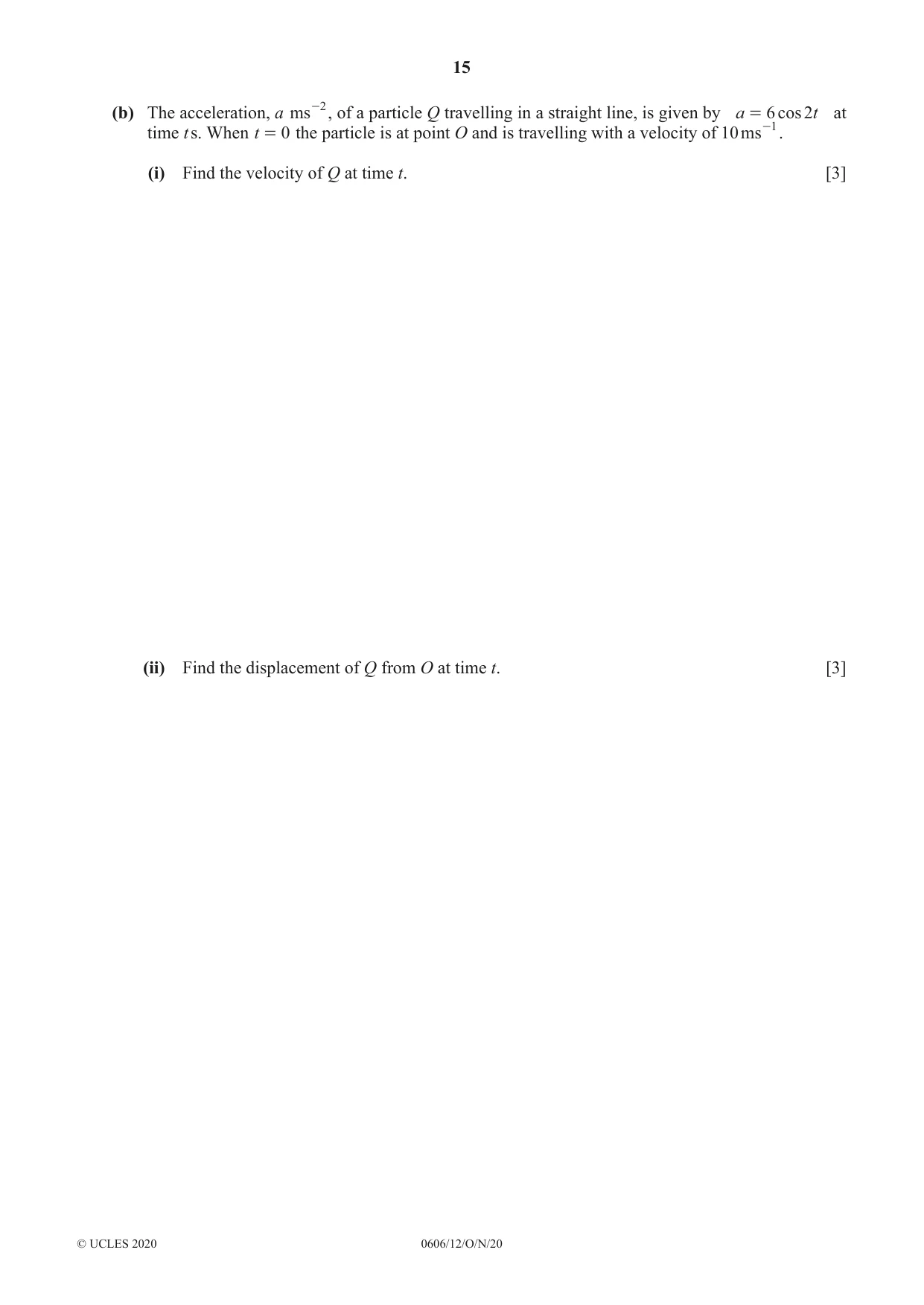 Cambridge IGCSE Mathematics - Additional 0606 2020 Oct/Nov Paper 1 · Variant 2 question paper, page 15 of 16