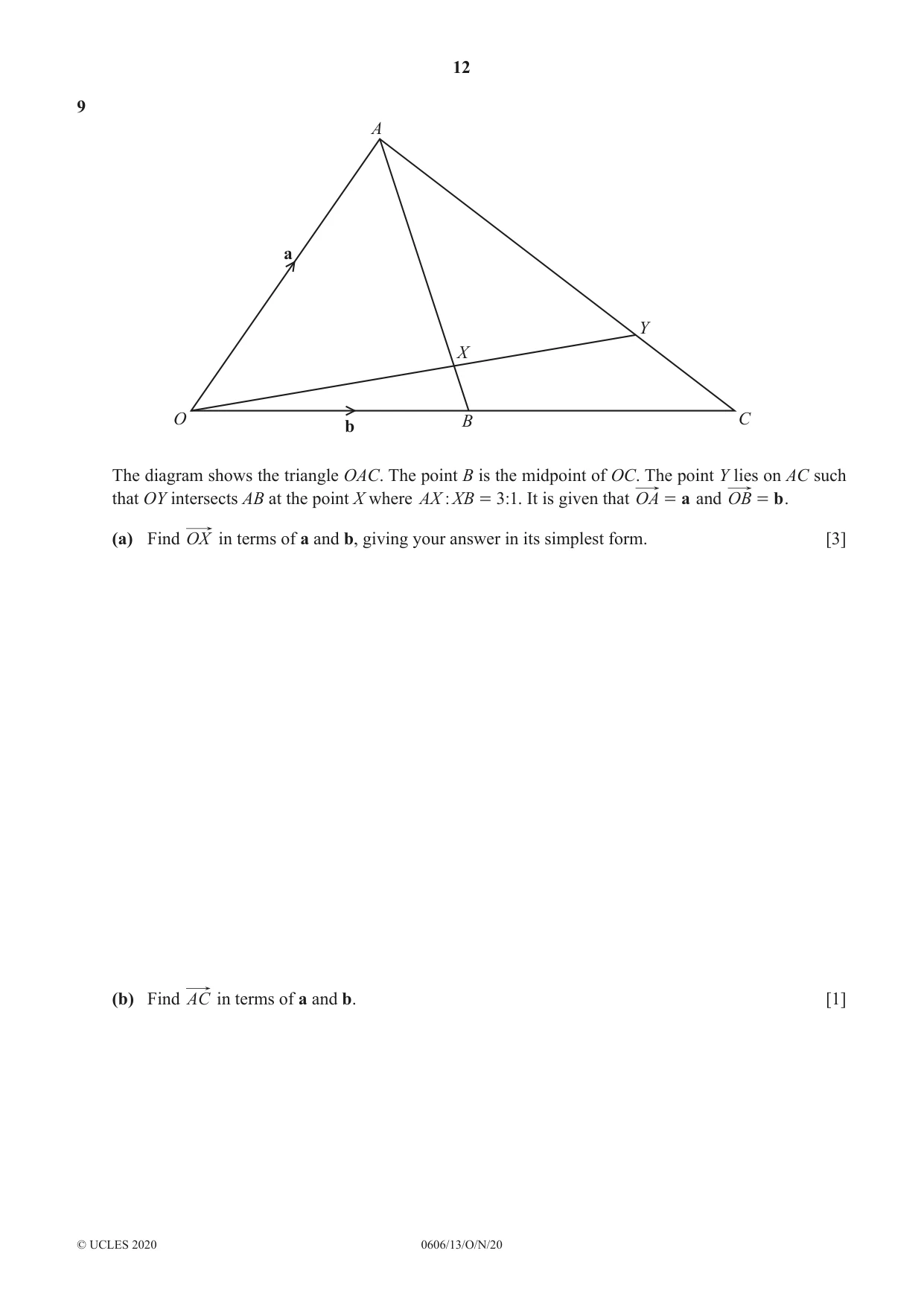 Cambridge IGCSE Mathematics - Additional 0606 2020 Oct/Nov Paper 1 · Variant 3 question paper, page 12 of 16