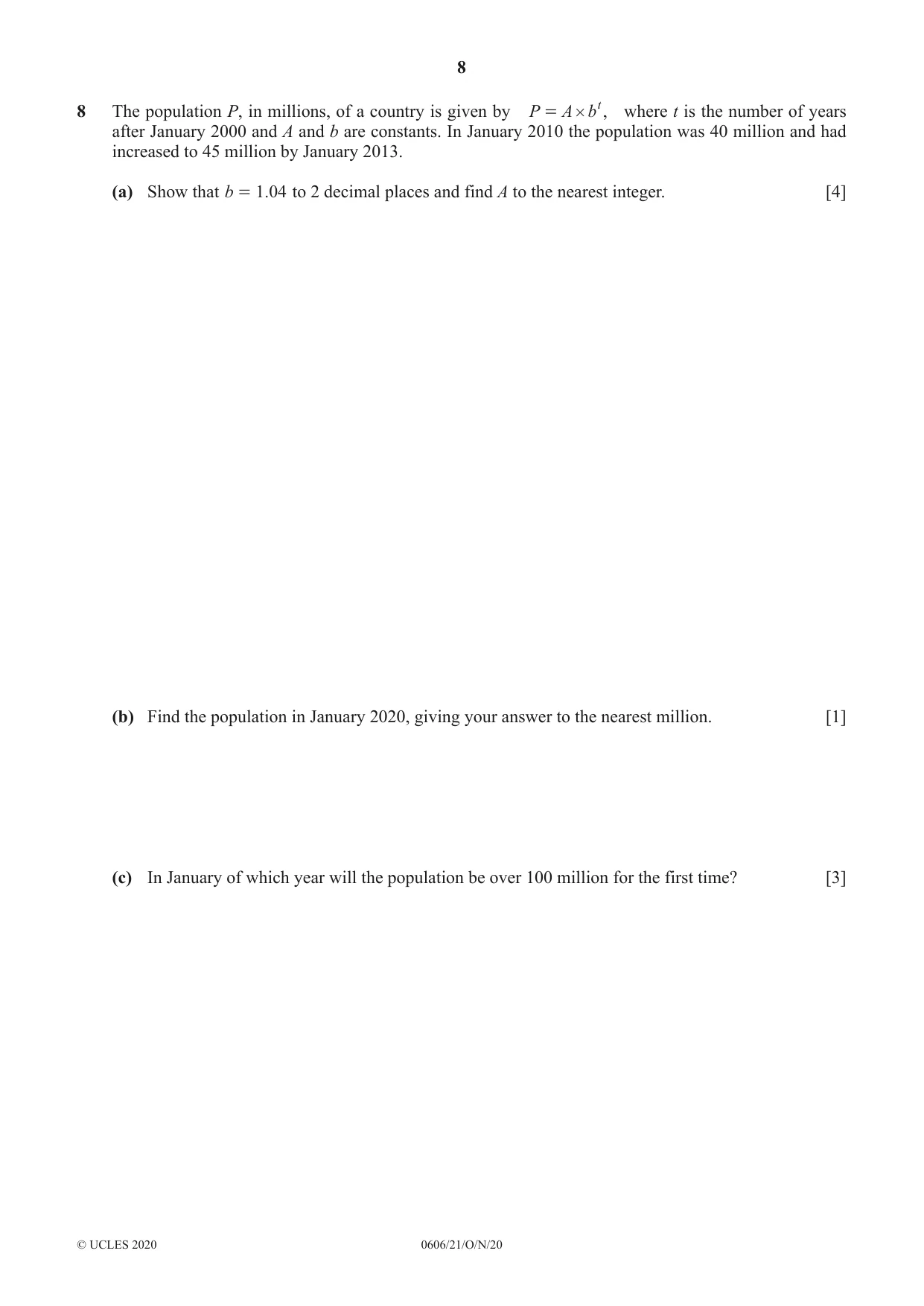 Cambridge IGCSE Mathematics - Additional 0606 2020 Oct/Nov Paper 2 · Variant 1 question paper, page 8 of 16