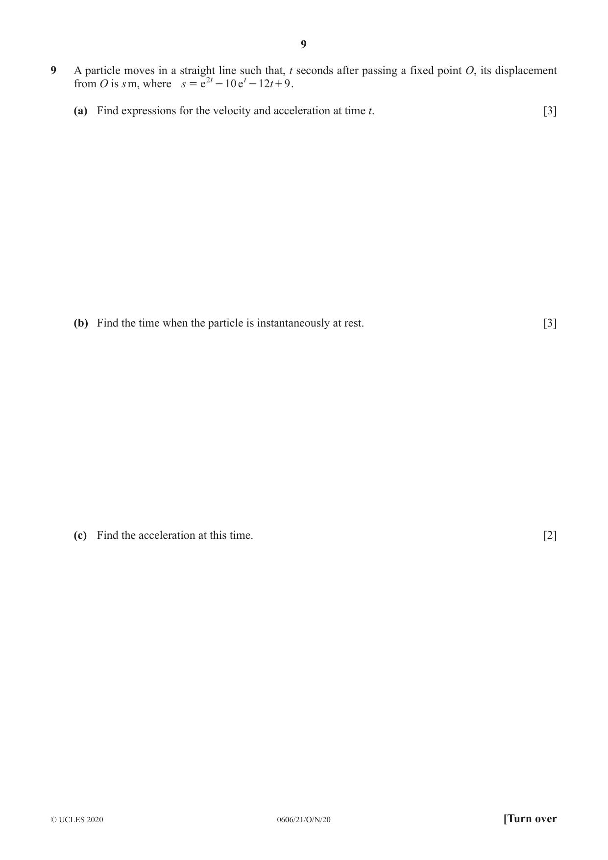 Cambridge IGCSE Mathematics - Additional 0606 2020 Oct/Nov Paper 2 · Variant 1 question paper, page 9 of 16