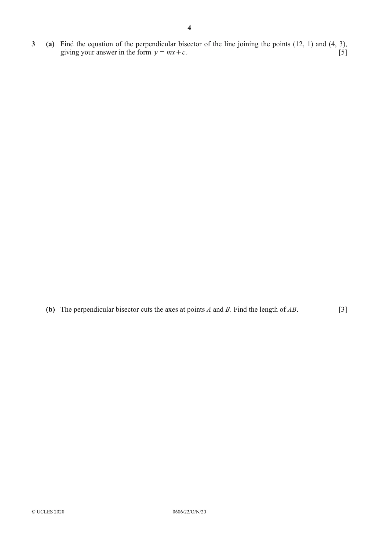 Cambridge IGCSE Mathematics - Additional 0606 2020 Oct/Nov Paper 2 · Variant 2 question paper, page 4 of 16