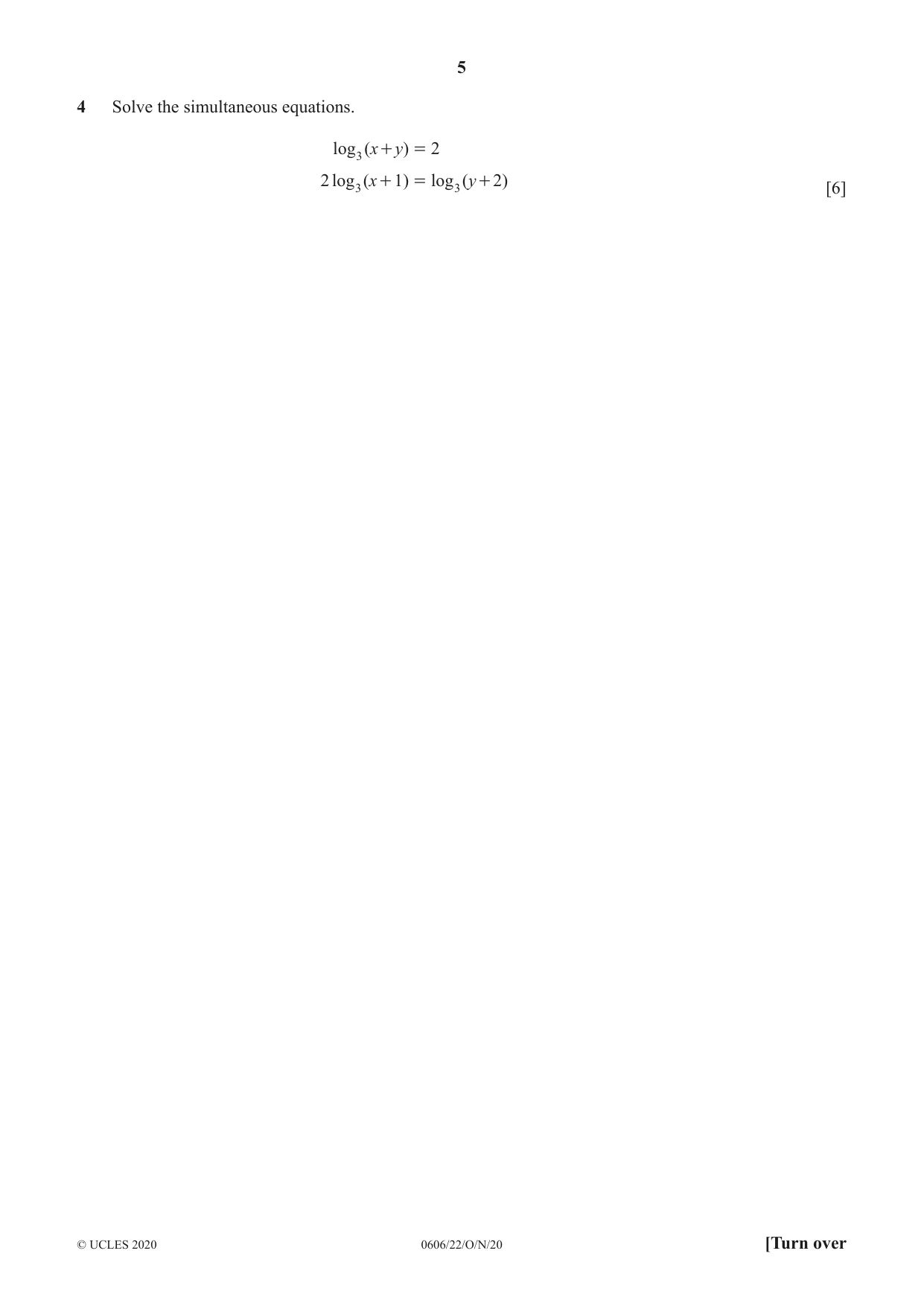 Cambridge IGCSE Mathematics - Additional 0606 2020 Oct/Nov Paper 2 · Variant 2 question paper, page 5 of 16