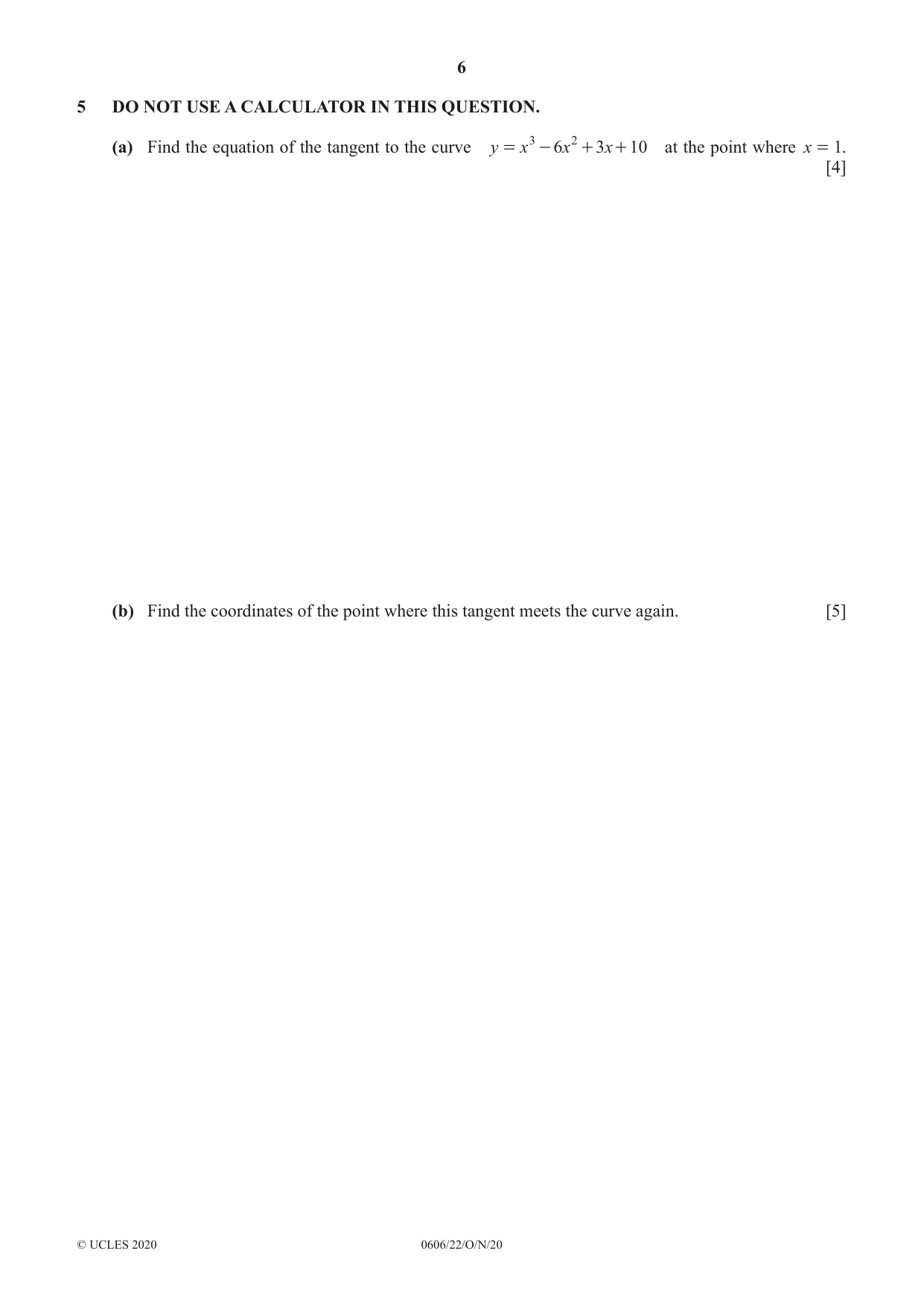 Cambridge IGCSE Mathematics - Additional 0606 2020 Oct/Nov Paper 2 · Variant 2 question paper, page 6 of 16
