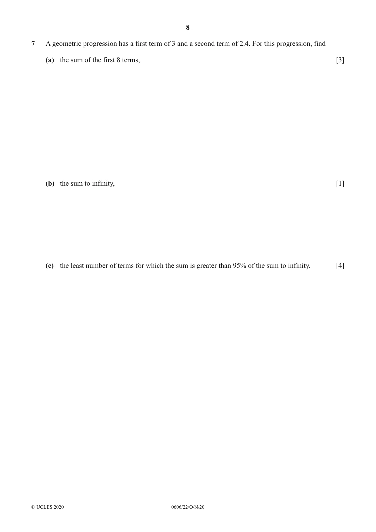 Cambridge IGCSE Mathematics - Additional 0606 2020 Oct/Nov Paper 2 · Variant 2 question paper, page 8 of 16