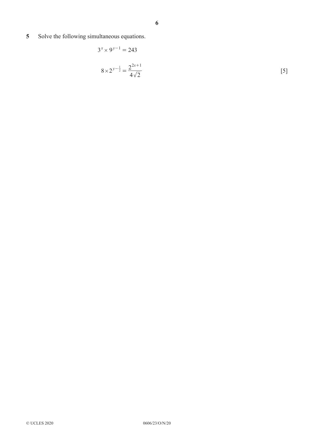 Cambridge IGCSE Mathematics - Additional 0606 2020 Oct/Nov Paper 2 · Variant 3 question paper, page 6 of 16