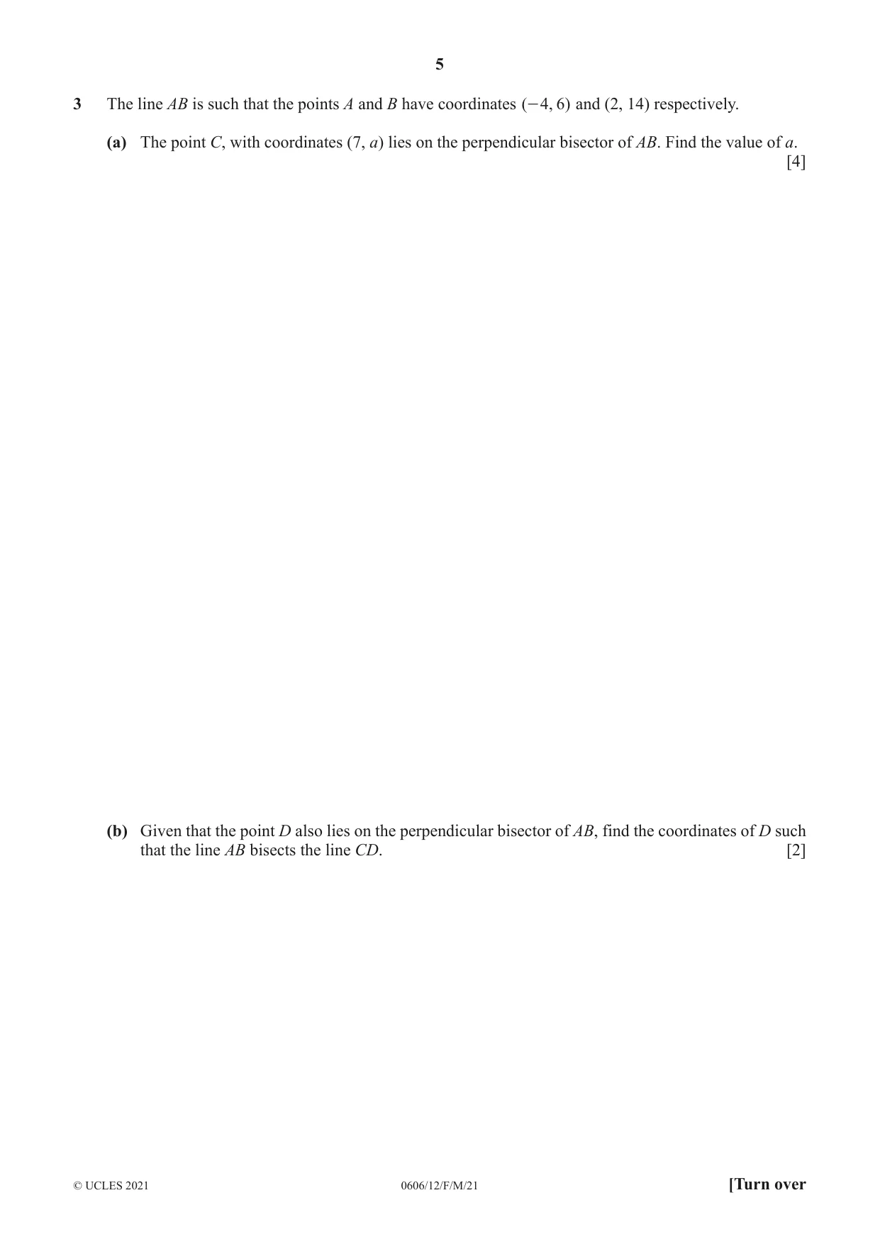 Cambridge IGCSE Mathematics - Additional 0606 2021 Feb/March Paper 1 · Variant 2 question paper, page 5 of 16