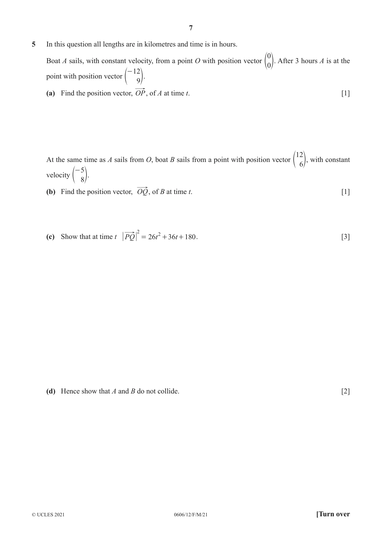 Cambridge IGCSE Mathematics - Additional 0606 2021 Feb/March Paper 1 · Variant 2 question paper, page 7 of 16