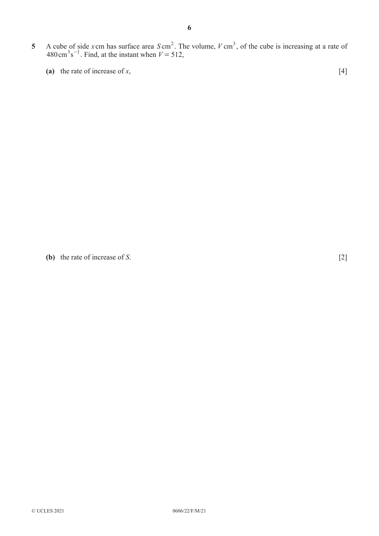 Cambridge IGCSE Mathematics - Additional 0606 2021 Feb/March Paper 2 · Variant 2 question paper, page 6 of 16