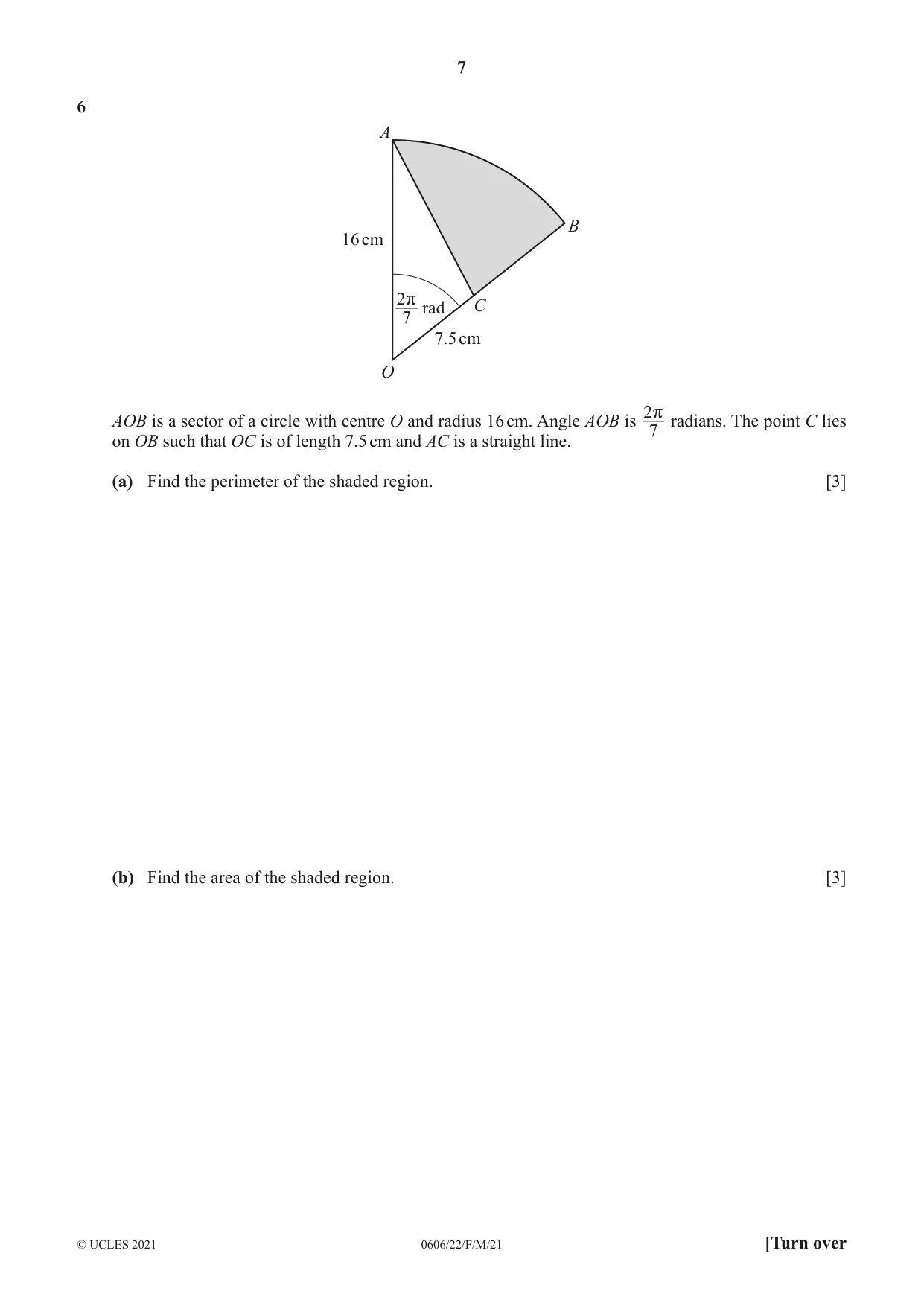 Cambridge IGCSE Mathematics - Additional 0606 2021 Feb/March Paper 2 · Variant 2 question paper, page 7 of 16