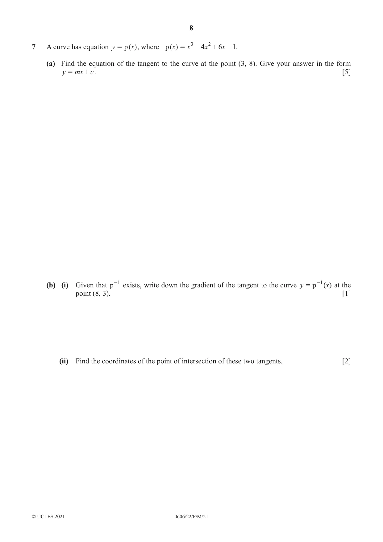Cambridge IGCSE Mathematics - Additional 0606 2021 Feb/March Paper 2 · Variant 2 question paper, page 8 of 16