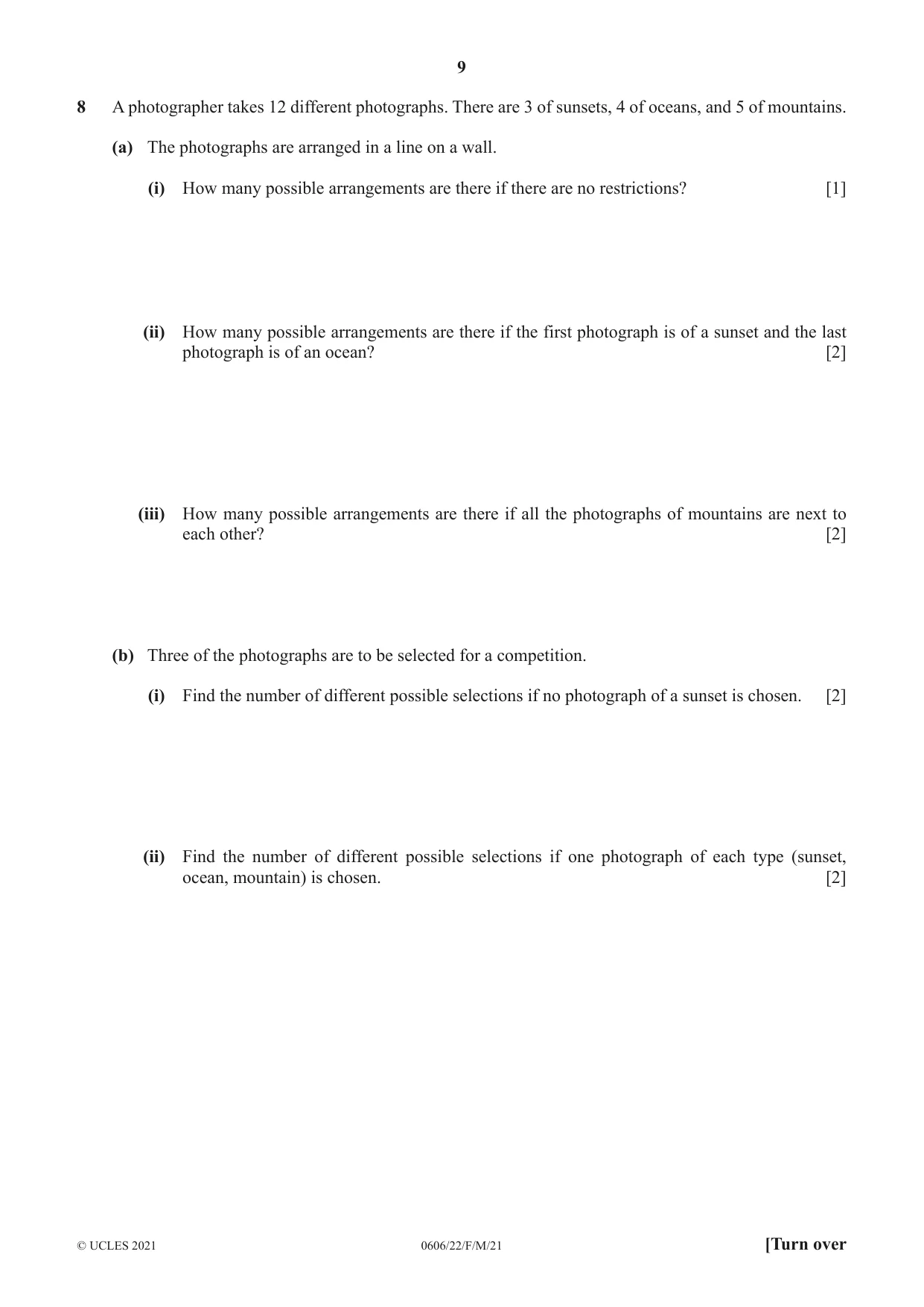 Cambridge IGCSE Mathematics - Additional 0606 2021 Feb/March Paper 2 · Variant 2 question paper, page 9 of 16