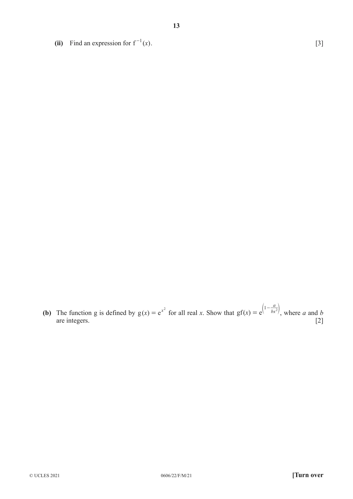 Cambridge IGCSE Mathematics - Additional 0606 2021 Feb/March Paper 2 · Variant 2 question paper, page 13 of 16