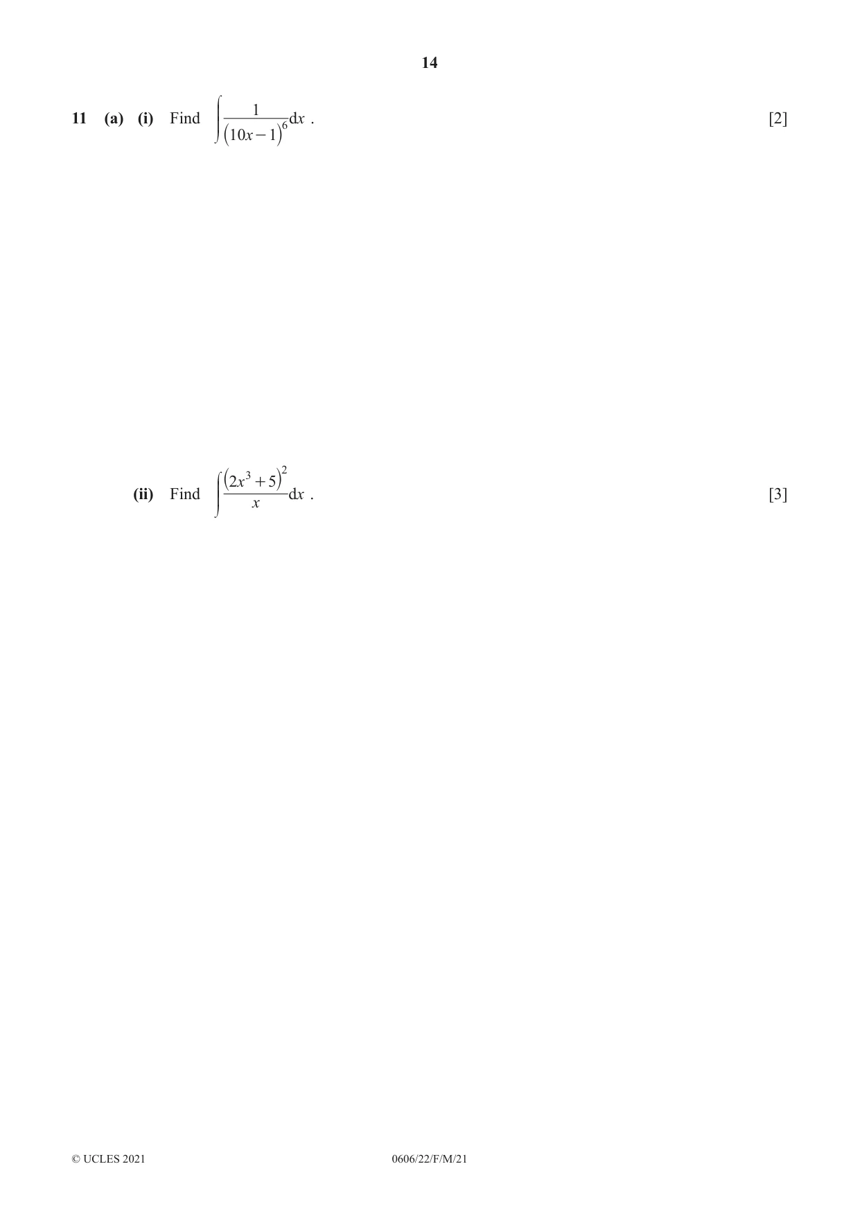 Cambridge IGCSE Mathematics - Additional 0606 2021 Feb/March Paper 2 · Variant 2 question paper, page 14 of 16