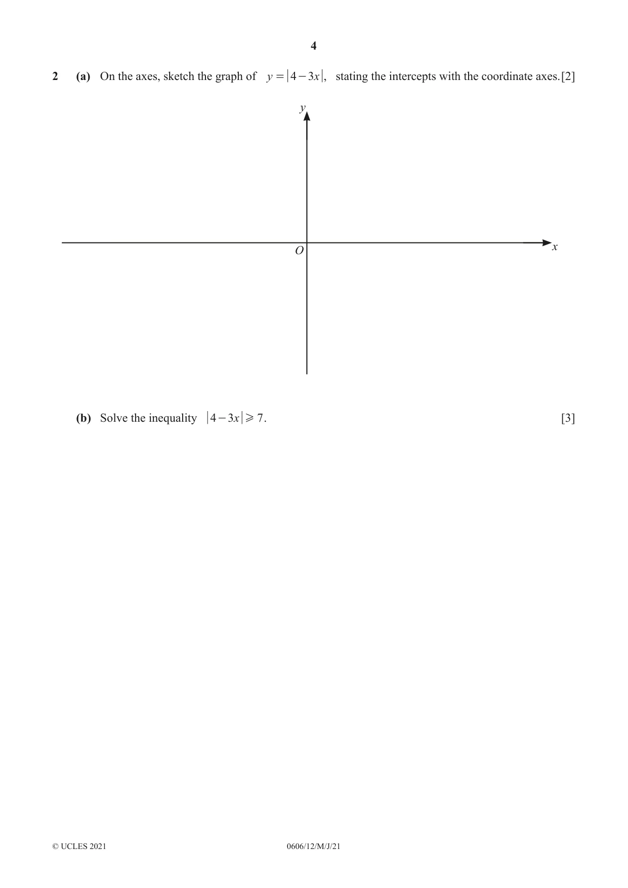 Cambridge IGCSE Mathematics - Additional 0606 2021 May/June Paper 1 · Variant 2 question paper, page 4 of 16