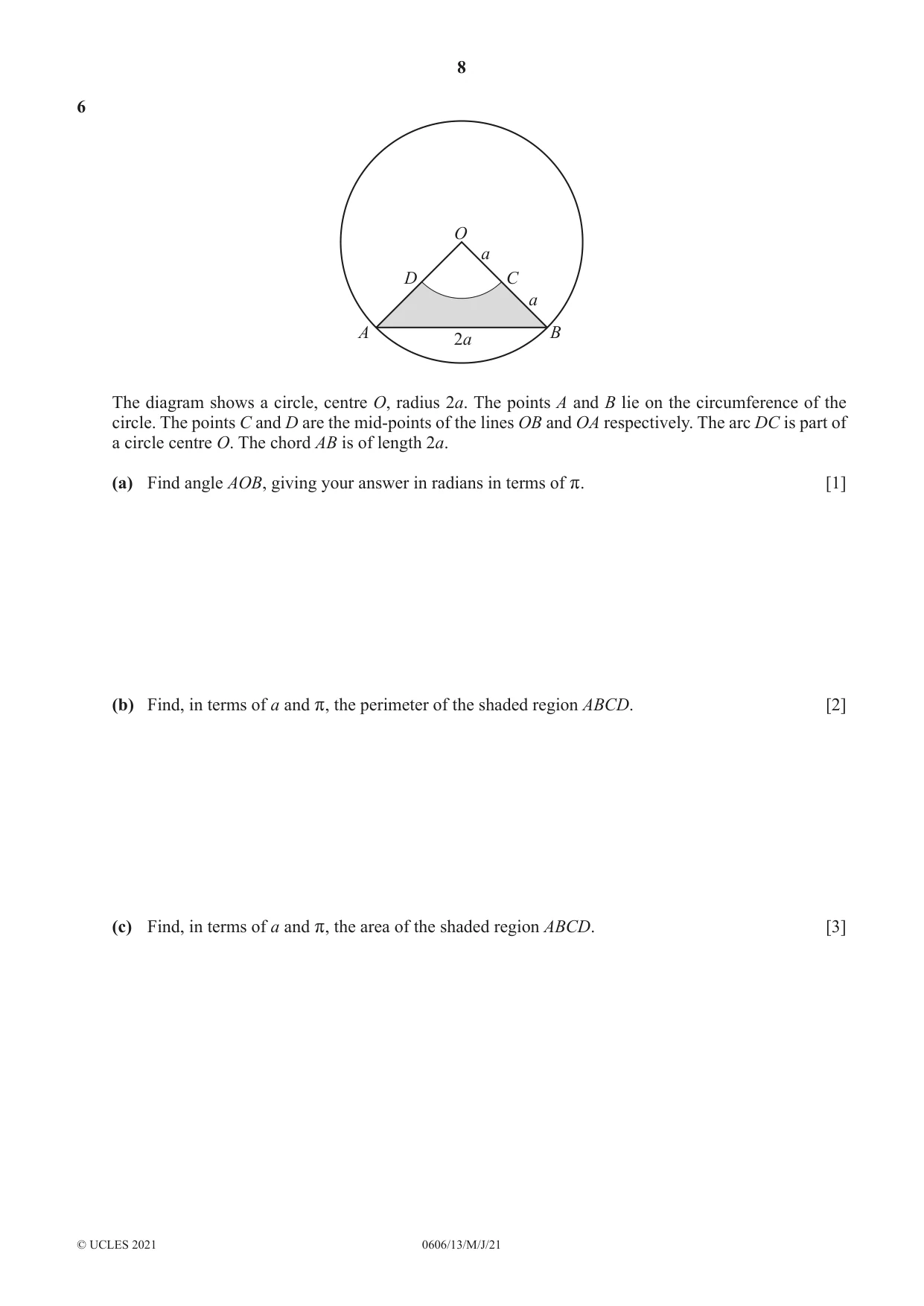 Cambridge IGCSE Mathematics - Additional 0606 2021 May/June Paper 1 · Variant 3 question paper, page 8 of 16