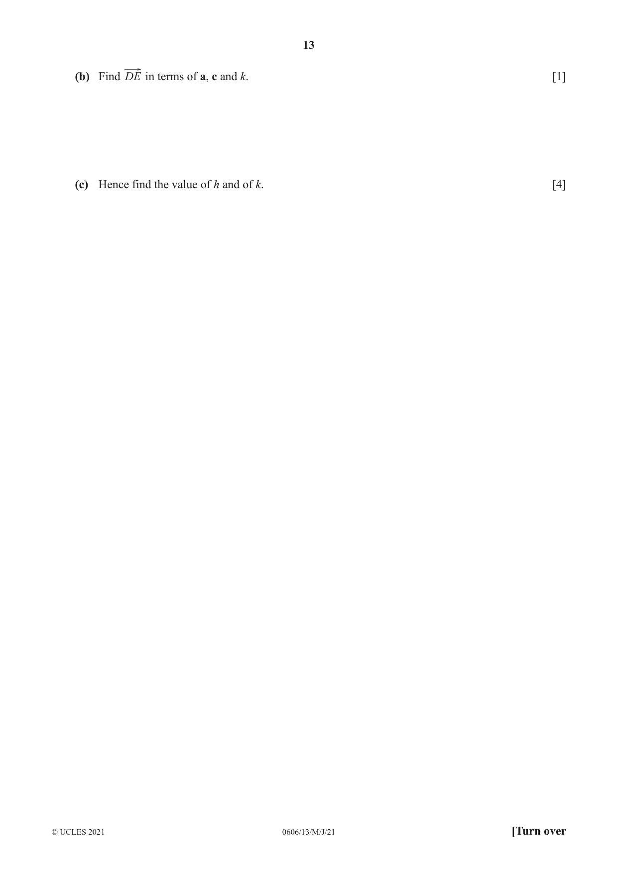 Cambridge IGCSE Mathematics - Additional 0606 2021 May/June Paper 1 · Variant 3 question paper, page 13 of 16