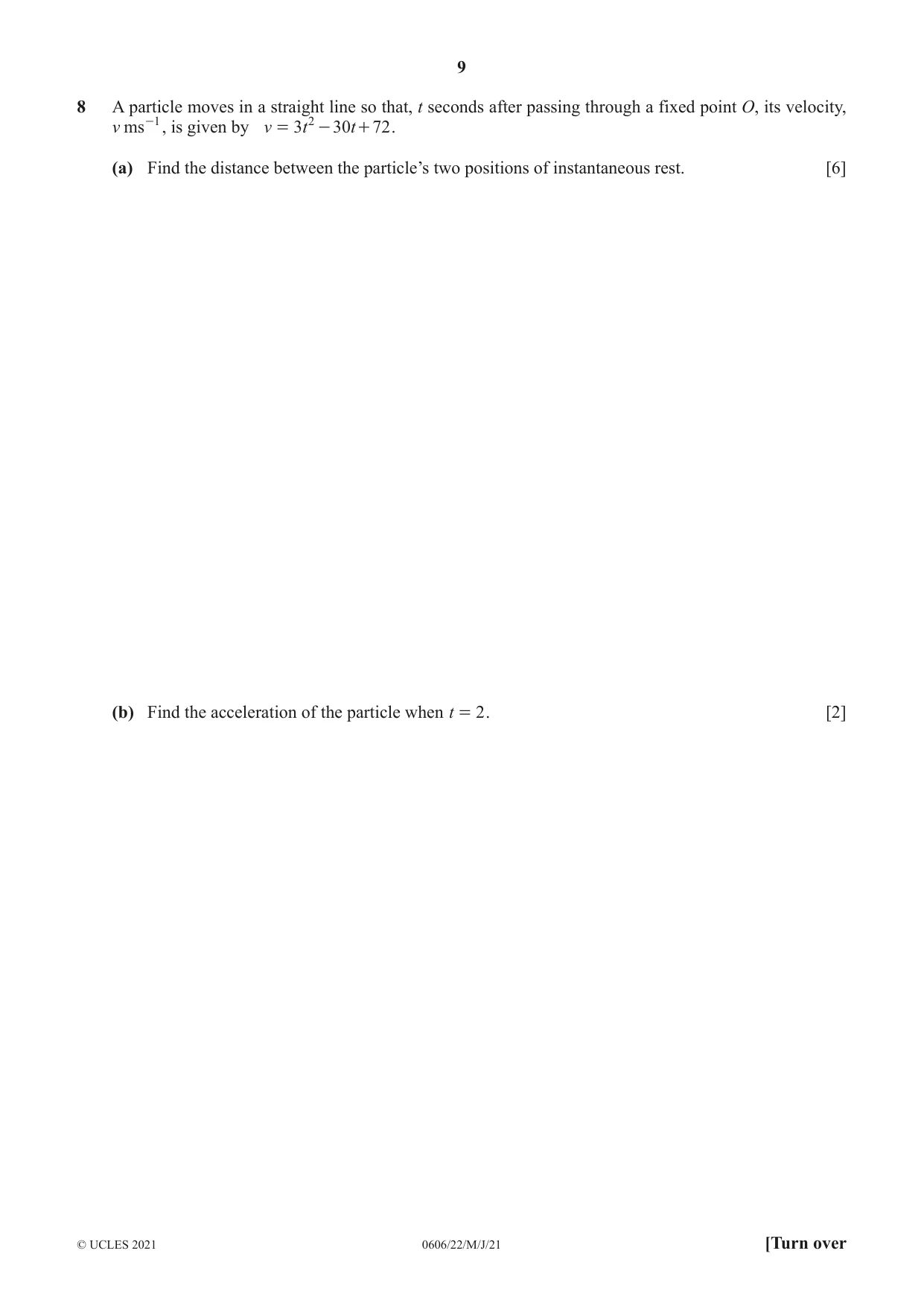 Cambridge IGCSE Mathematics - Additional 0606 2021 May/June Paper 2 · Variant 2 question paper, page 9 of 16