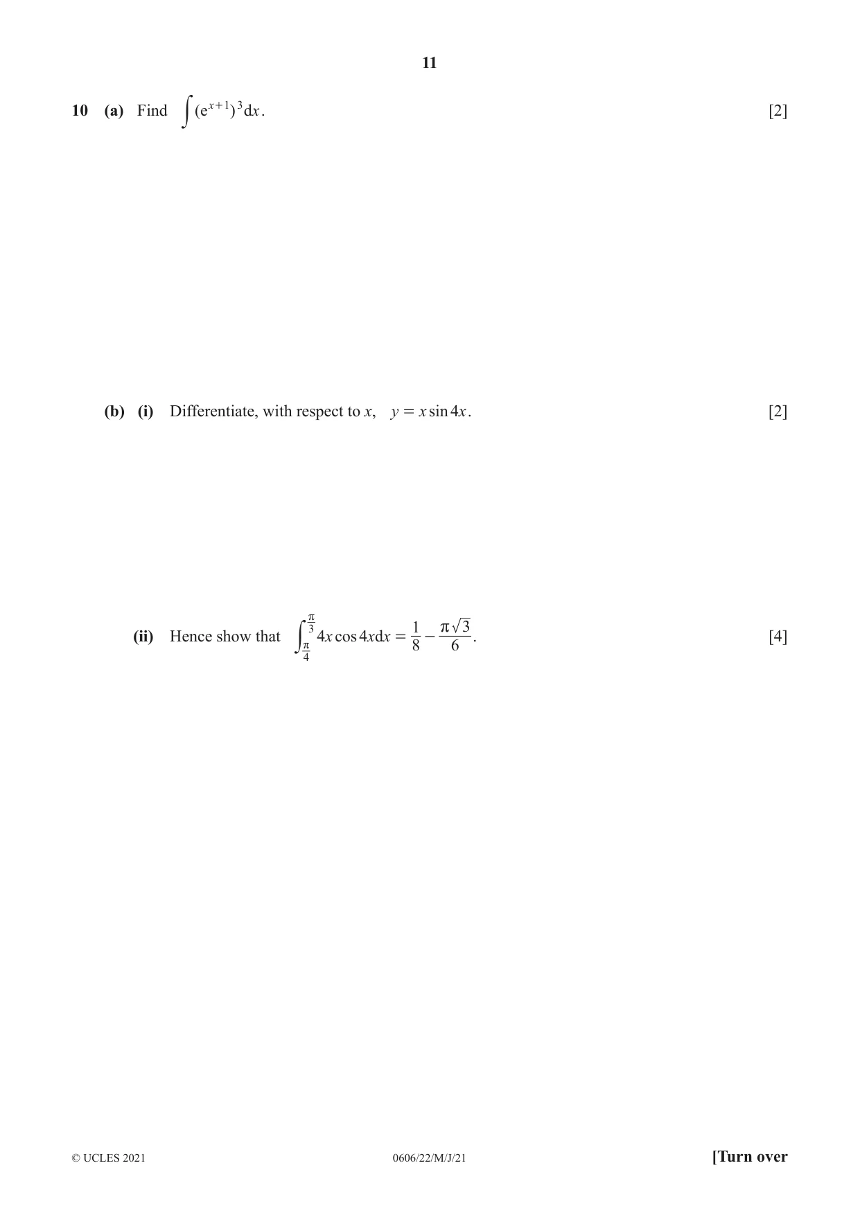 Cambridge IGCSE Mathematics - Additional 0606 2021 May/June Paper 2 · Variant 2 question paper, page 11 of 16