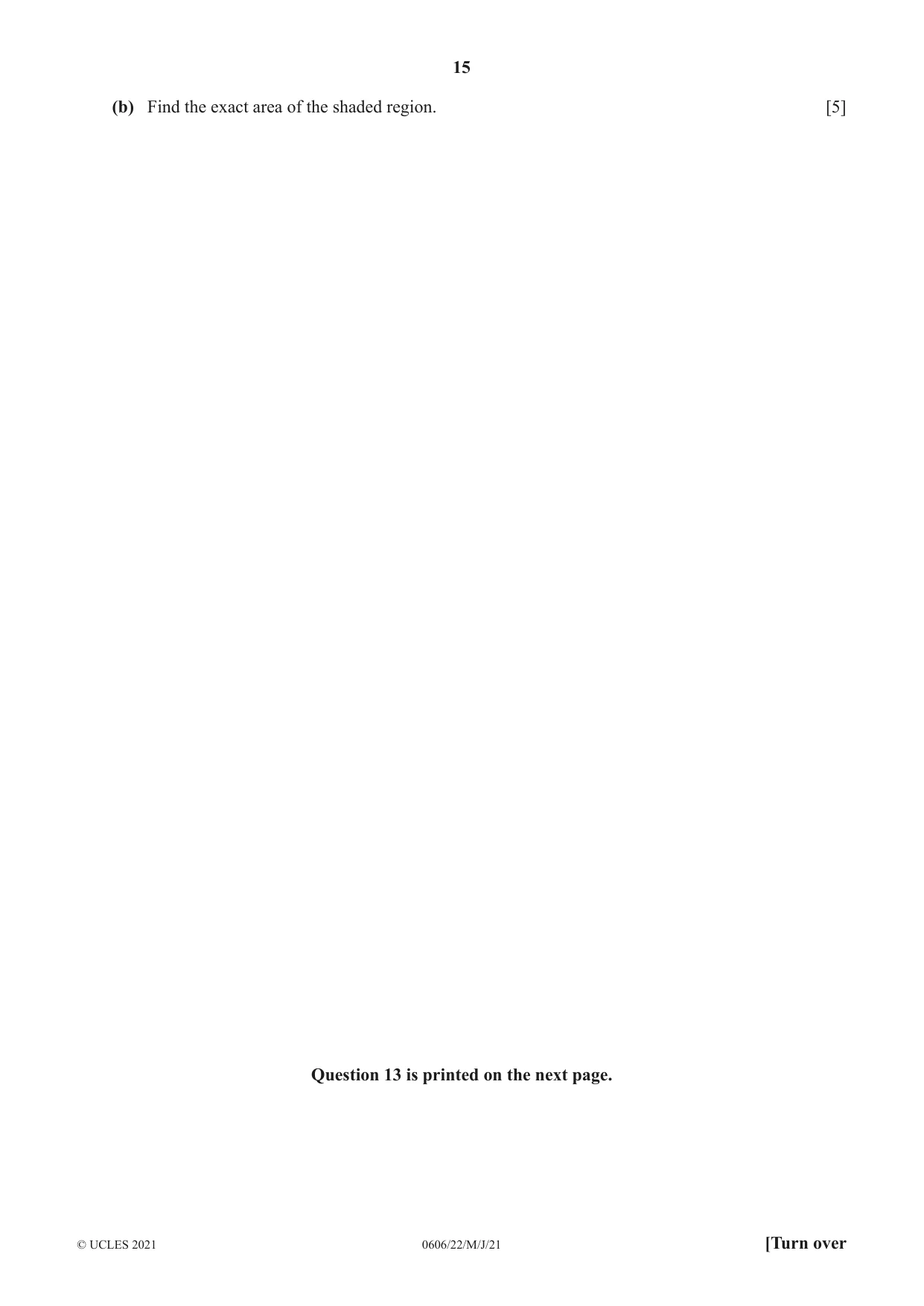 Cambridge IGCSE Mathematics - Additional 0606 2021 May/June Paper 2 · Variant 2 question paper, page 15 of 16
