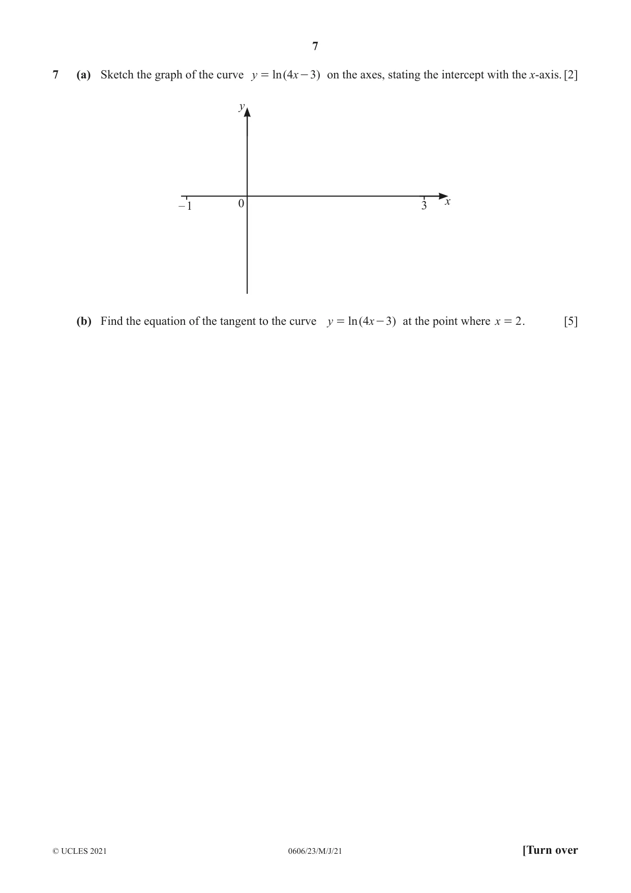 Cambridge IGCSE Mathematics - Additional 0606 2021 May/June Paper 2 · Variant 3 question paper, page 7 of 16