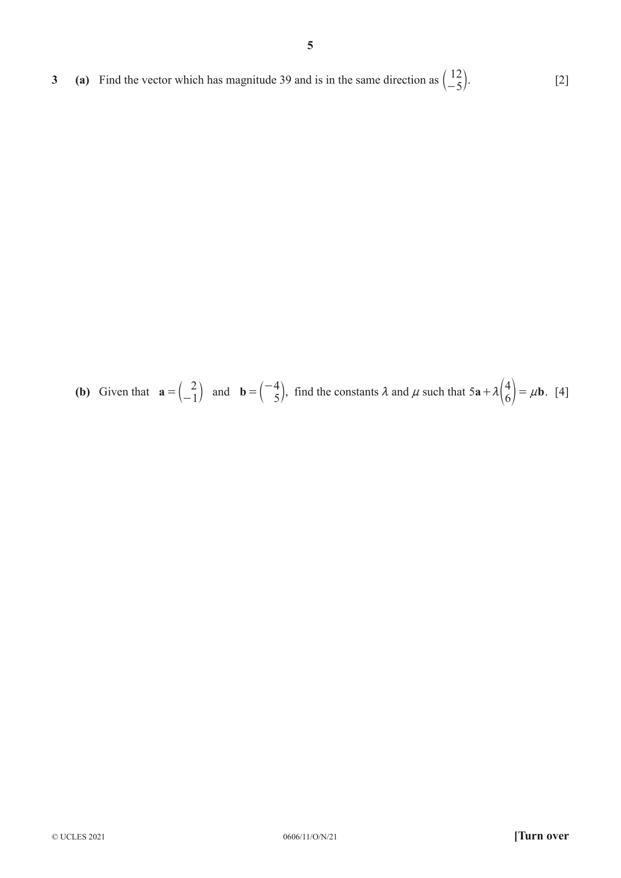 Cambridge IGCSE Mathematics - Additional 0606 2021 Oct/Nov Paper 1 · Variant 1 question paper, page 5 of 16