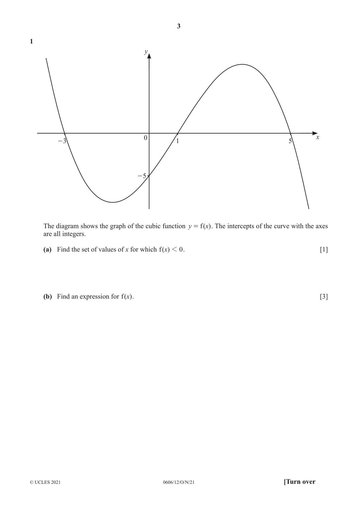 Cambridge IGCSE Mathematics - Additional 0606 2021 Oct/Nov Paper 1 · Variant 2 question paper, page 3 of 16