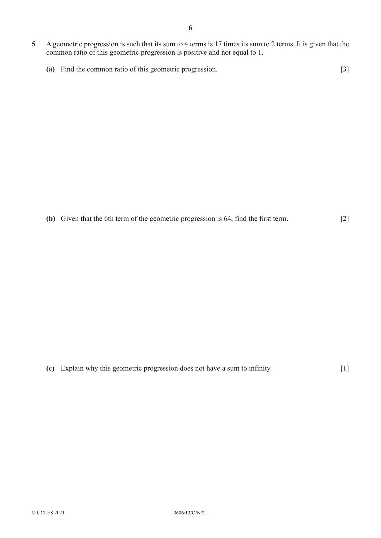 Cambridge IGCSE Mathematics - Additional 0606 2021 Oct/Nov Paper 1 · Variant 3 question paper, page 6 of 16