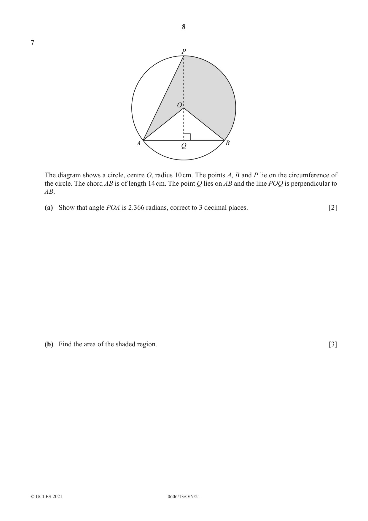 Cambridge IGCSE Mathematics - Additional 0606 2021 Oct/Nov Paper 1 · Variant 3 question paper, page 8 of 16