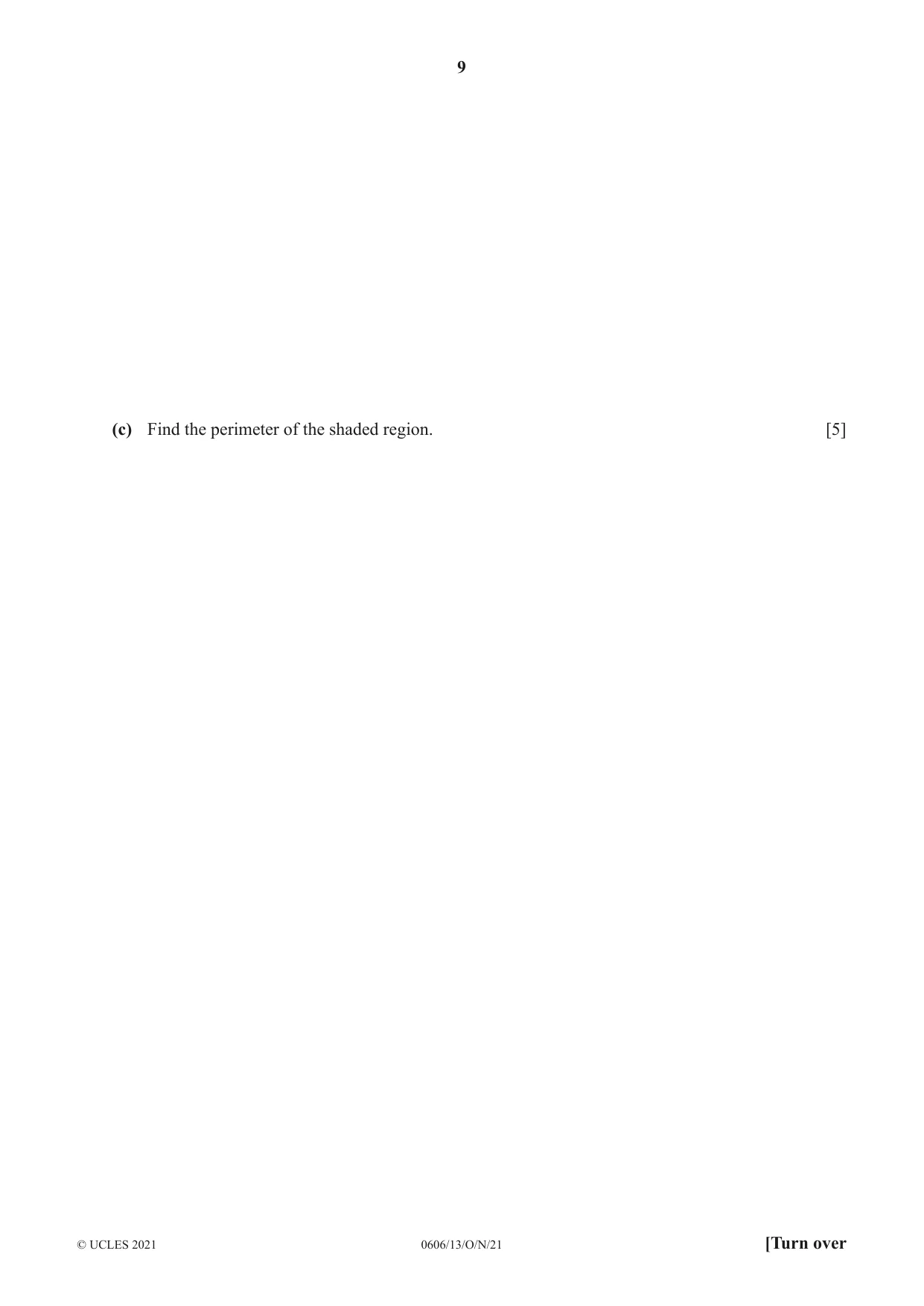 Cambridge IGCSE Mathematics - Additional 0606 2021 Oct/Nov Paper 1 · Variant 3 question paper, page 9 of 16