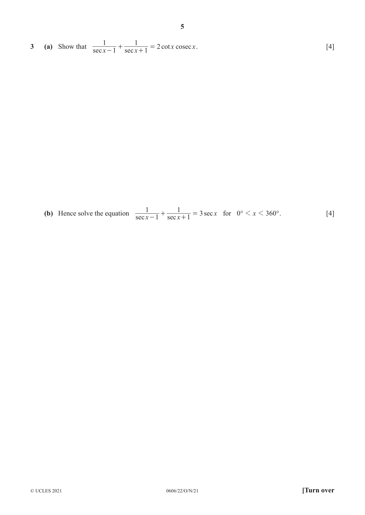Cambridge IGCSE Mathematics - Additional 0606 2021 Oct/Nov Paper 2 · Variant 2 question paper, page 5 of 16
