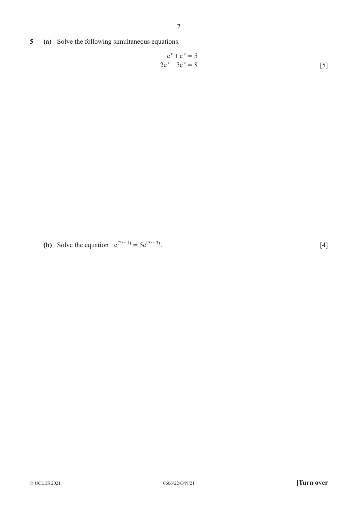 Cambridge IGCSE Mathematics - Additional 0606 2021 Oct/Nov Paper 2 · Variant 2 question paper, page 7 of 16