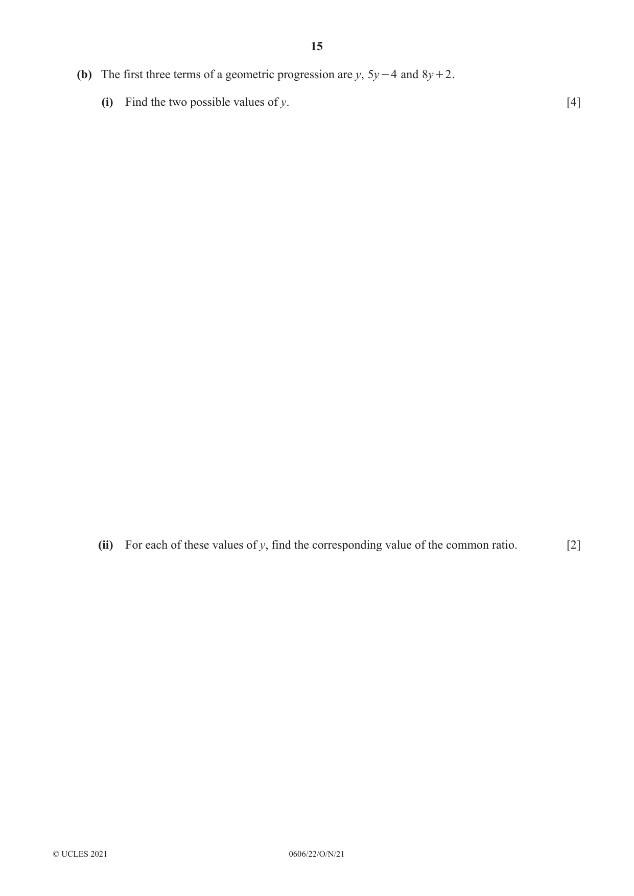 Cambridge IGCSE Mathematics - Additional 0606 2021 Oct/Nov Paper 2 · Variant 2 question paper, page 15 of 16