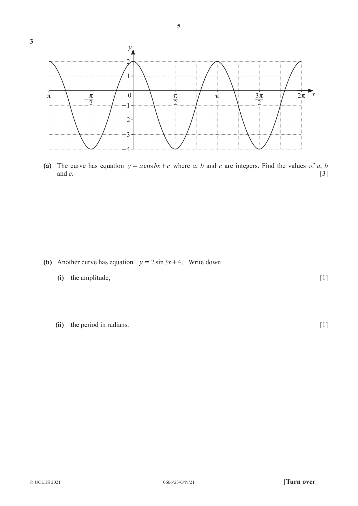 Cambridge IGCSE Mathematics - Additional 0606 2021 Oct/Nov Paper 2 · Variant 3 question paper, page 5 of 16