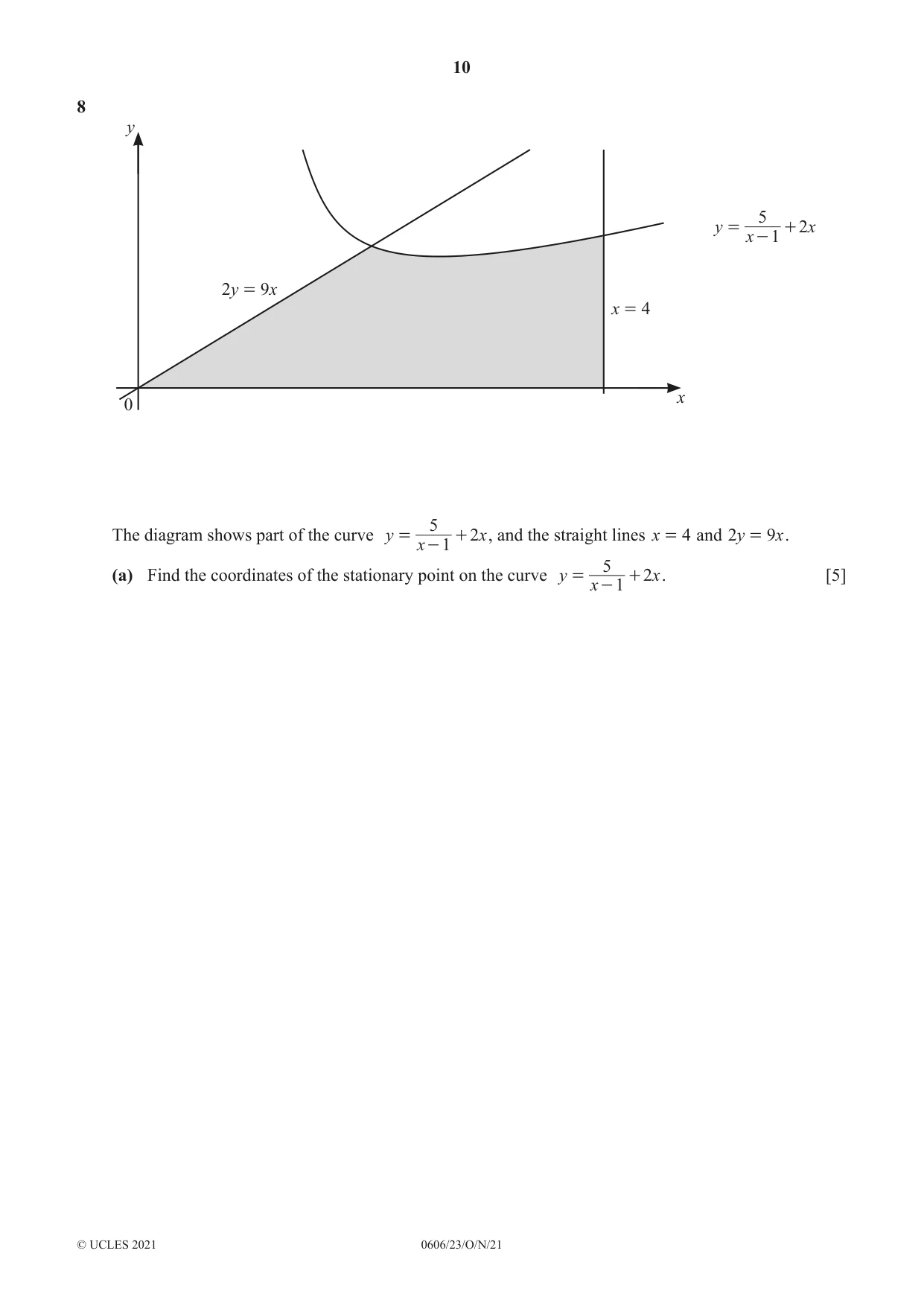Cambridge IGCSE Mathematics - Additional 0606 2021 Oct/Nov Paper 2 · Variant 3 question paper, page 10 of 16