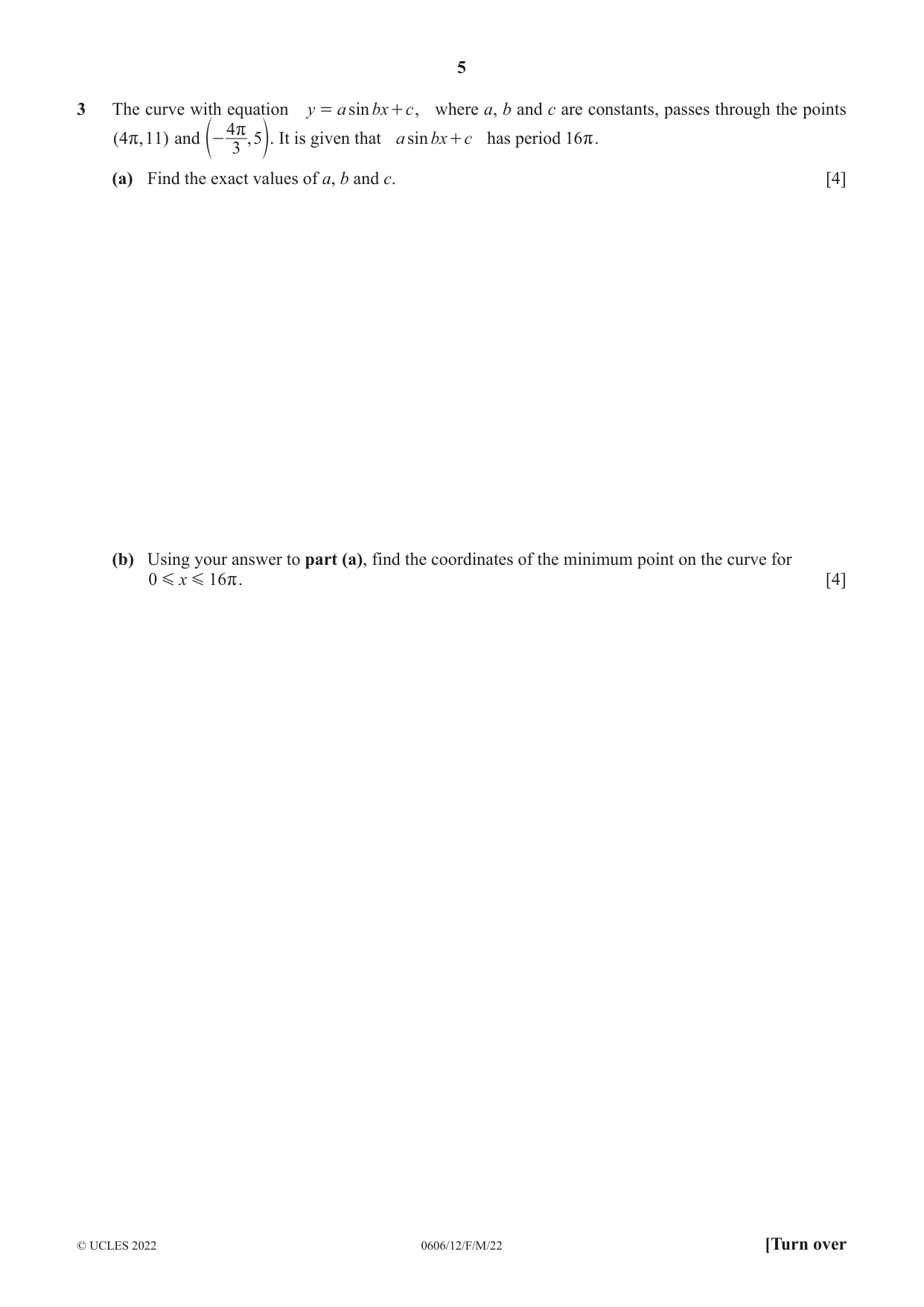 Cambridge IGCSE Mathematics - Additional 0606 2022 Feb/March Paper 1 · Variant 2 question paper, page 5 of 16