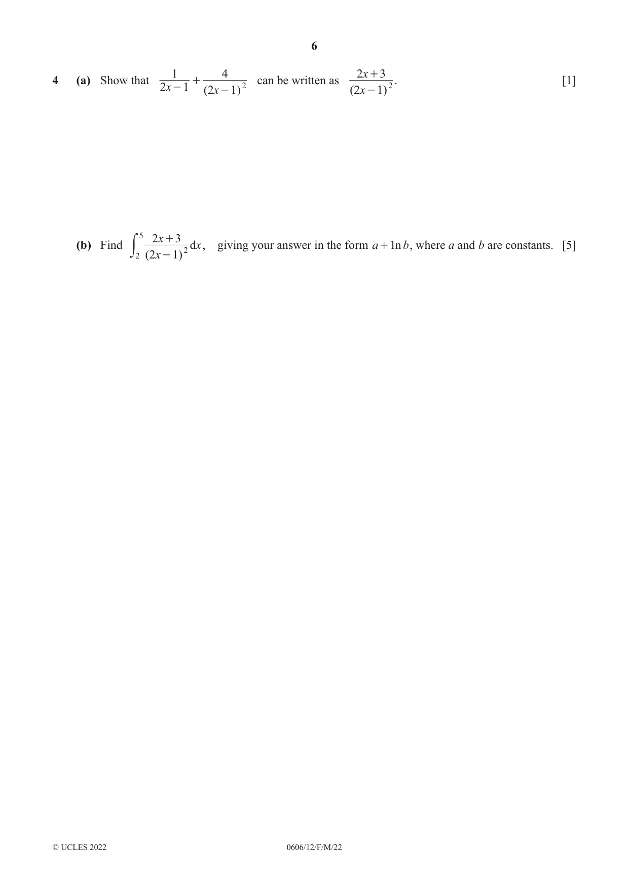 Cambridge IGCSE Mathematics - Additional 0606 2022 Feb/March Paper 1 · Variant 2 question paper, page 6 of 16