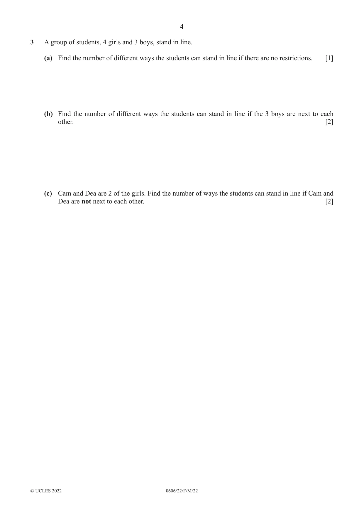 Cambridge IGCSE Mathematics - Additional 0606 2022 Feb/March Paper 2 · Variant 2 question paper, page 4 of 16