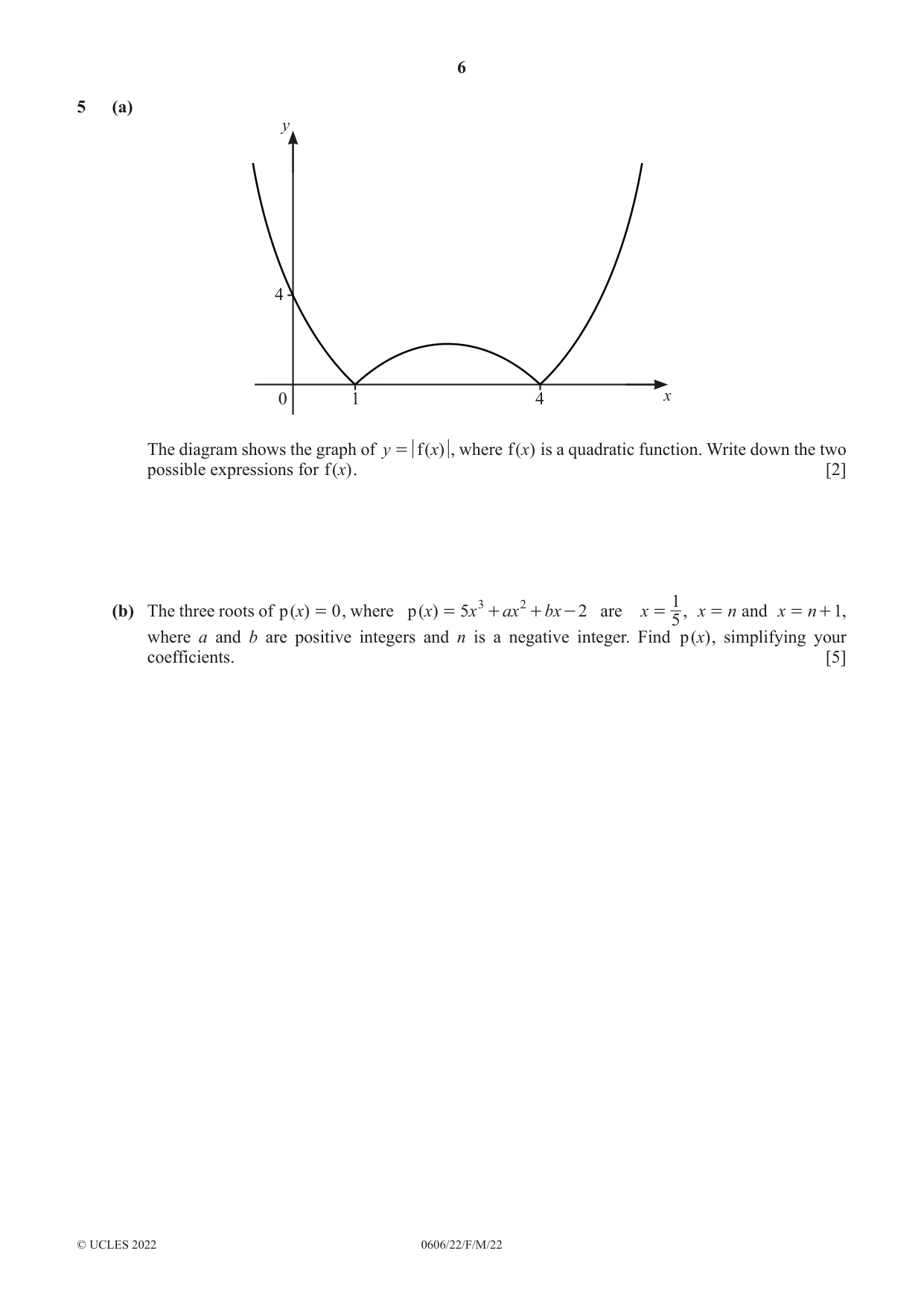 Cambridge IGCSE Mathematics - Additional 0606 2022 Feb/March Paper 2 · Variant 2 question paper, page 6 of 16