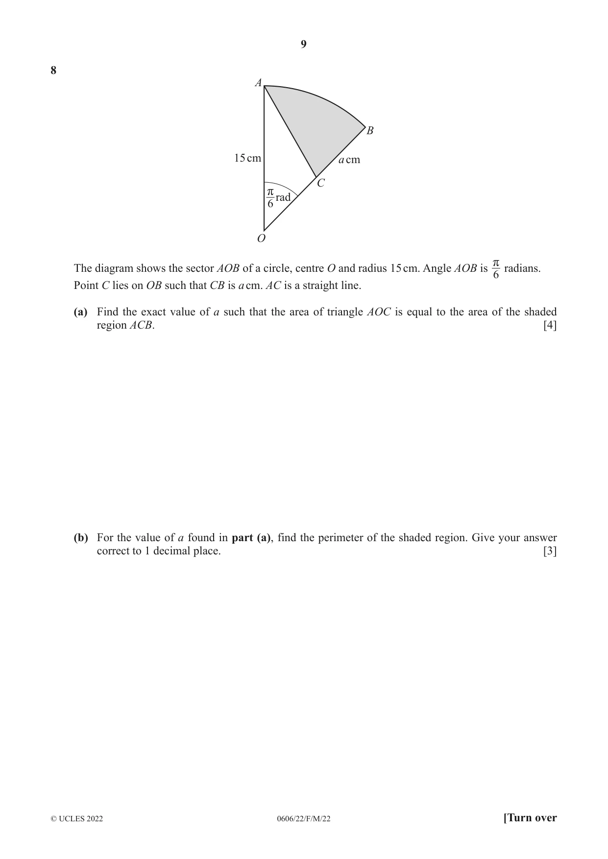 Cambridge IGCSE Mathematics - Additional 0606 2022 Feb/March Paper 2 · Variant 2 question paper, page 9 of 16