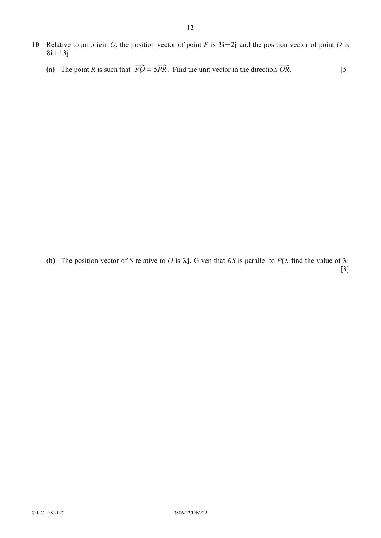 Cambridge IGCSE Mathematics - Additional 0606 2022 Feb/March Paper 2 · Variant 2 question paper, page 12 of 16