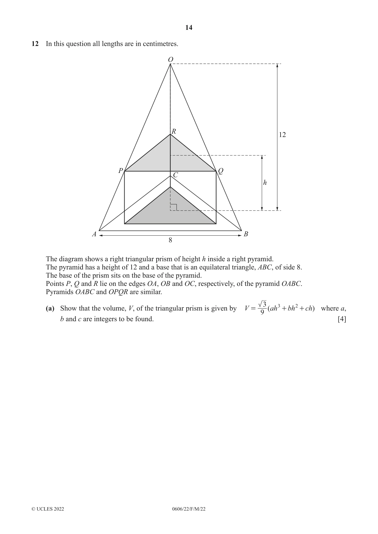Cambridge IGCSE Mathematics - Additional 0606 2022 Feb/March Paper 2 · Variant 2 question paper, page 14 of 16