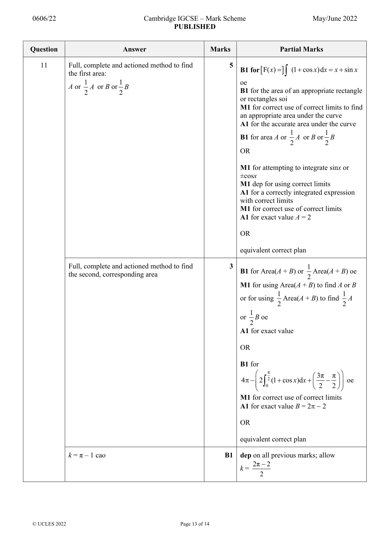 Mark scheme, page 13 of 14