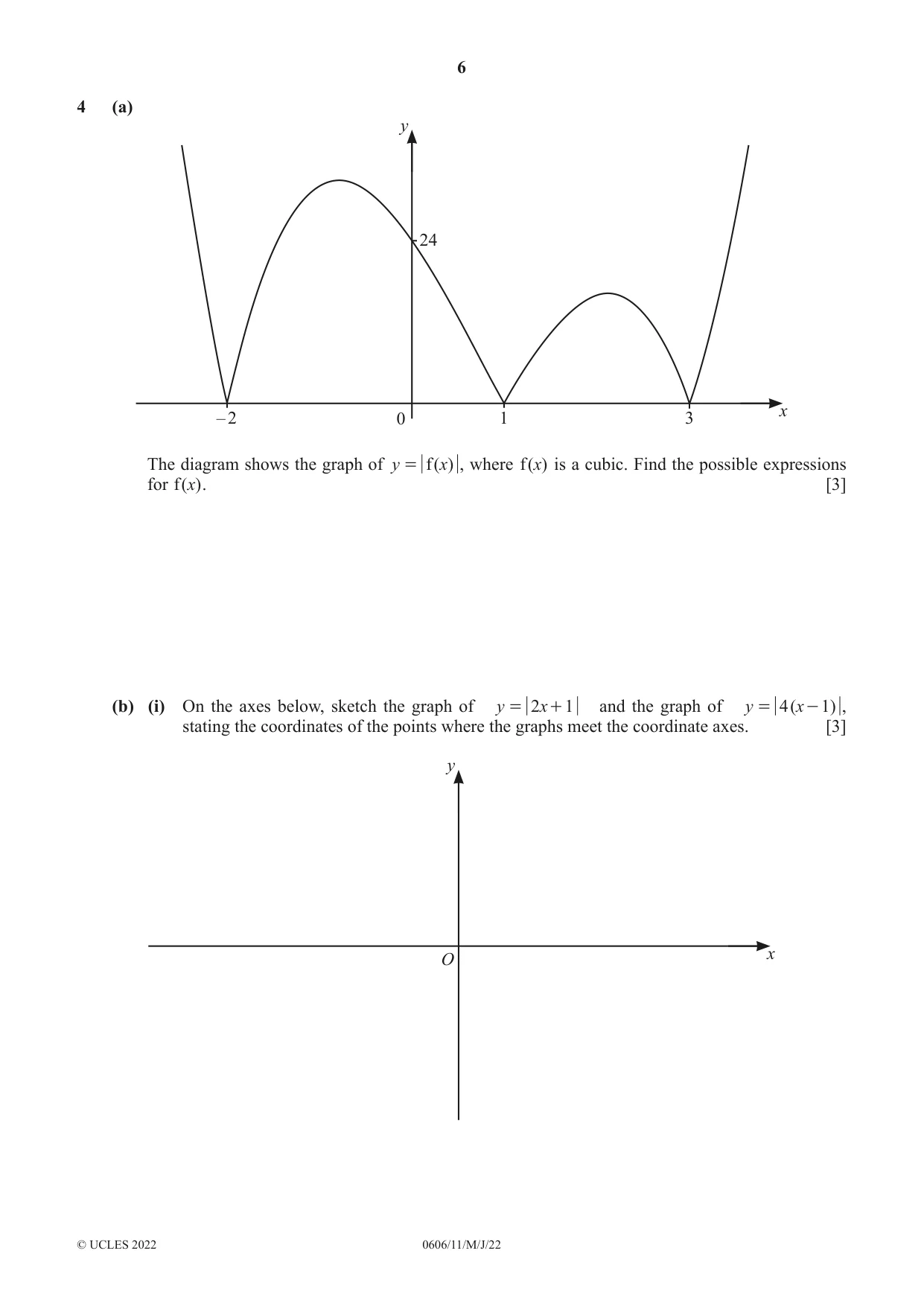 Cambridge IGCSE Mathematics - Additional 0606 2022 May/June Paper 1 · Variant 1 question paper, page 6 of 16