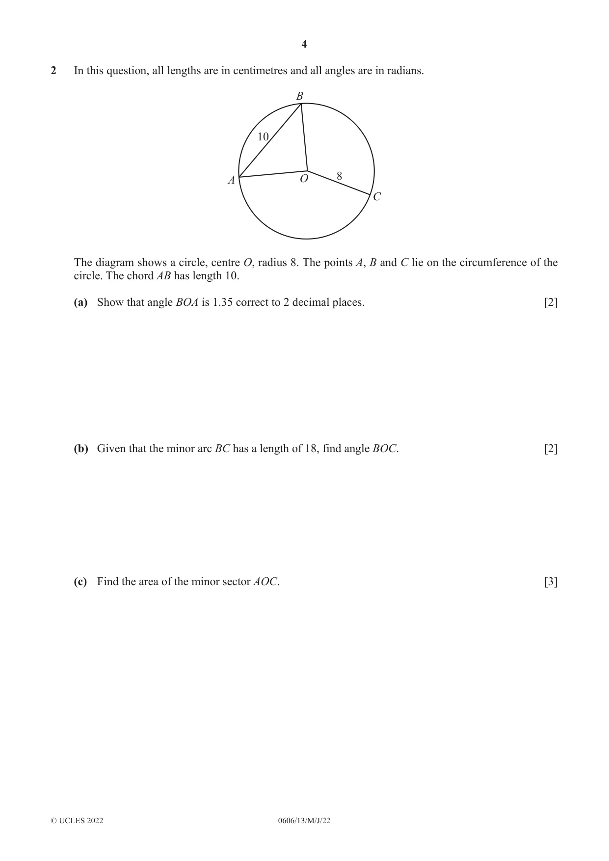 Cambridge IGCSE Mathematics - Additional 0606 2022 May/June Paper 1 · Variant 3 question paper, page 4 of 16