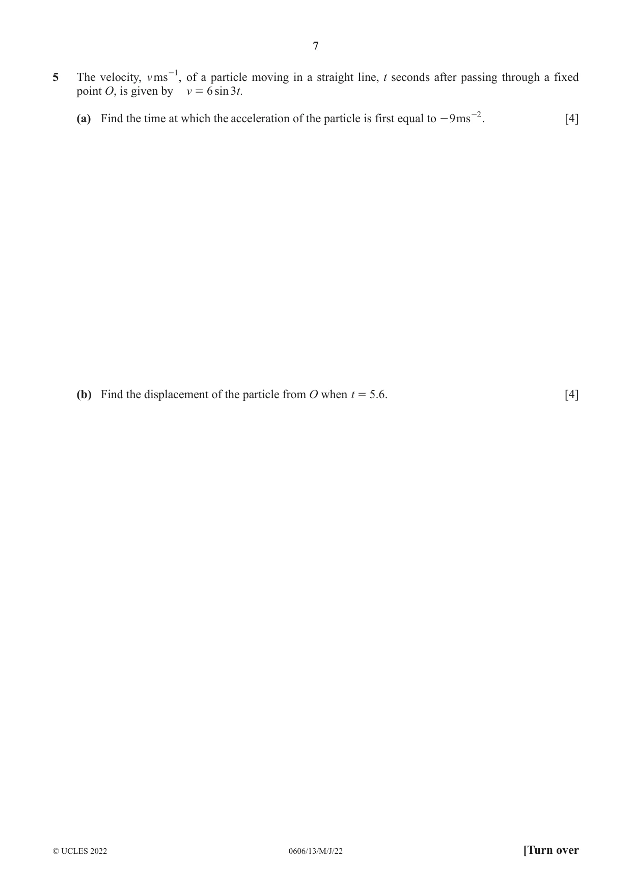 Cambridge IGCSE Mathematics - Additional 0606 2022 May/June Paper 1 · Variant 3 question paper, page 7 of 16