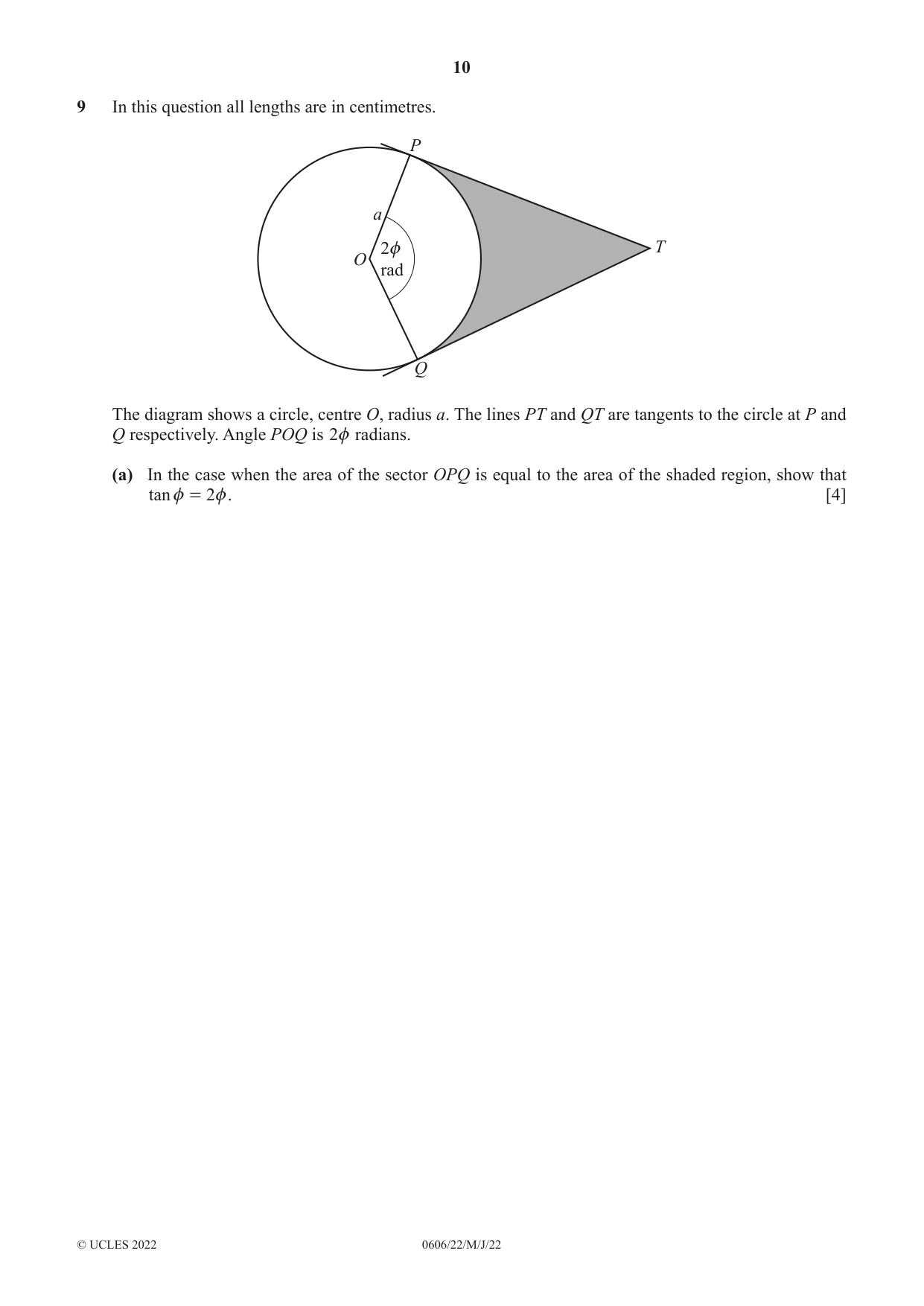 Cambridge IGCSE Mathematics - Additional 0606 2022 May/June Paper 2 · Variant 2 question paper, page 10 of 16